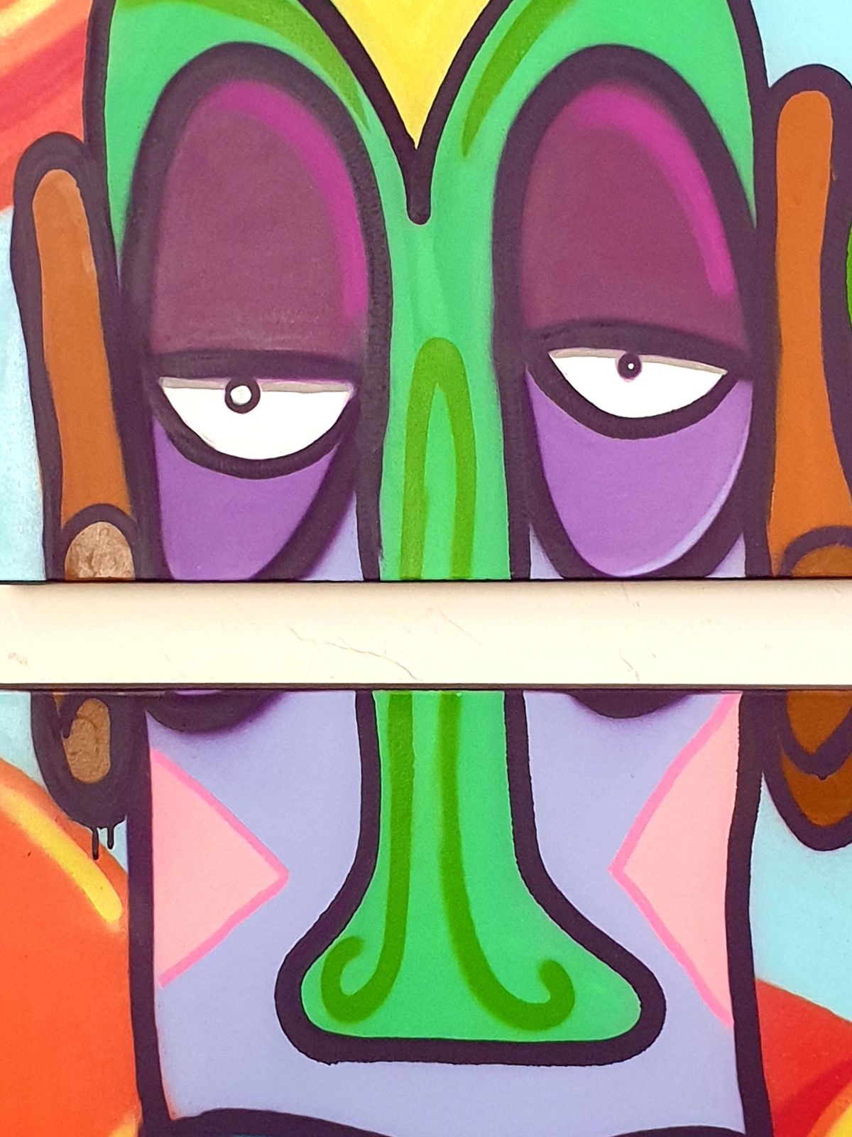 Street Art Contemporary Diptych Aerosol On Canvas. "The Three Pastoral Singers" From 2024 By Harold Maka photo buy