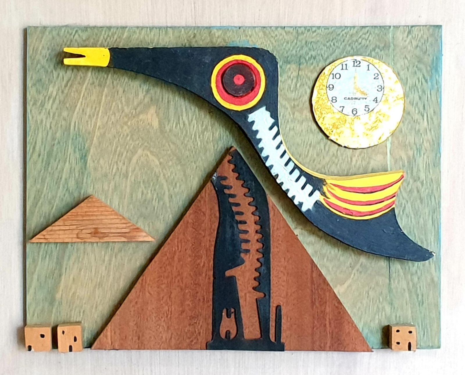 Derek Carruthers Surrealist Mixed Media Sculptural Assemblage, 'Toucan'.