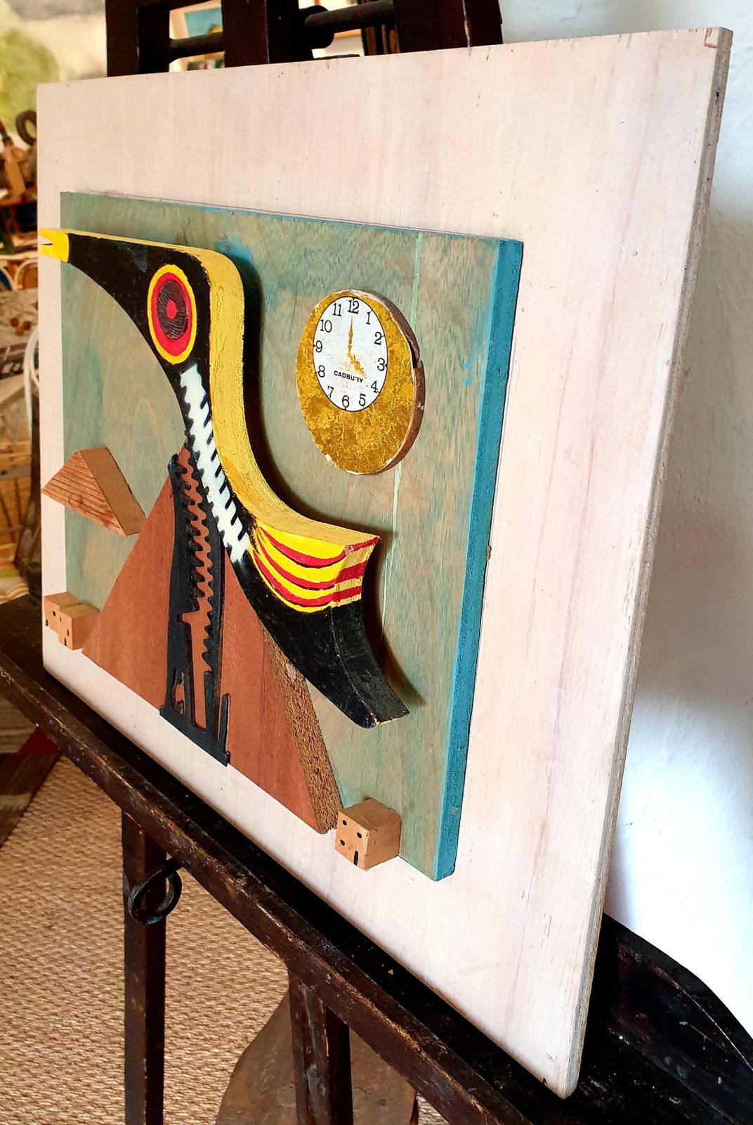 photo buy Derek Carruthers Surrealist Mixed Media Sculptural Assemblage, 'Toucan'.
