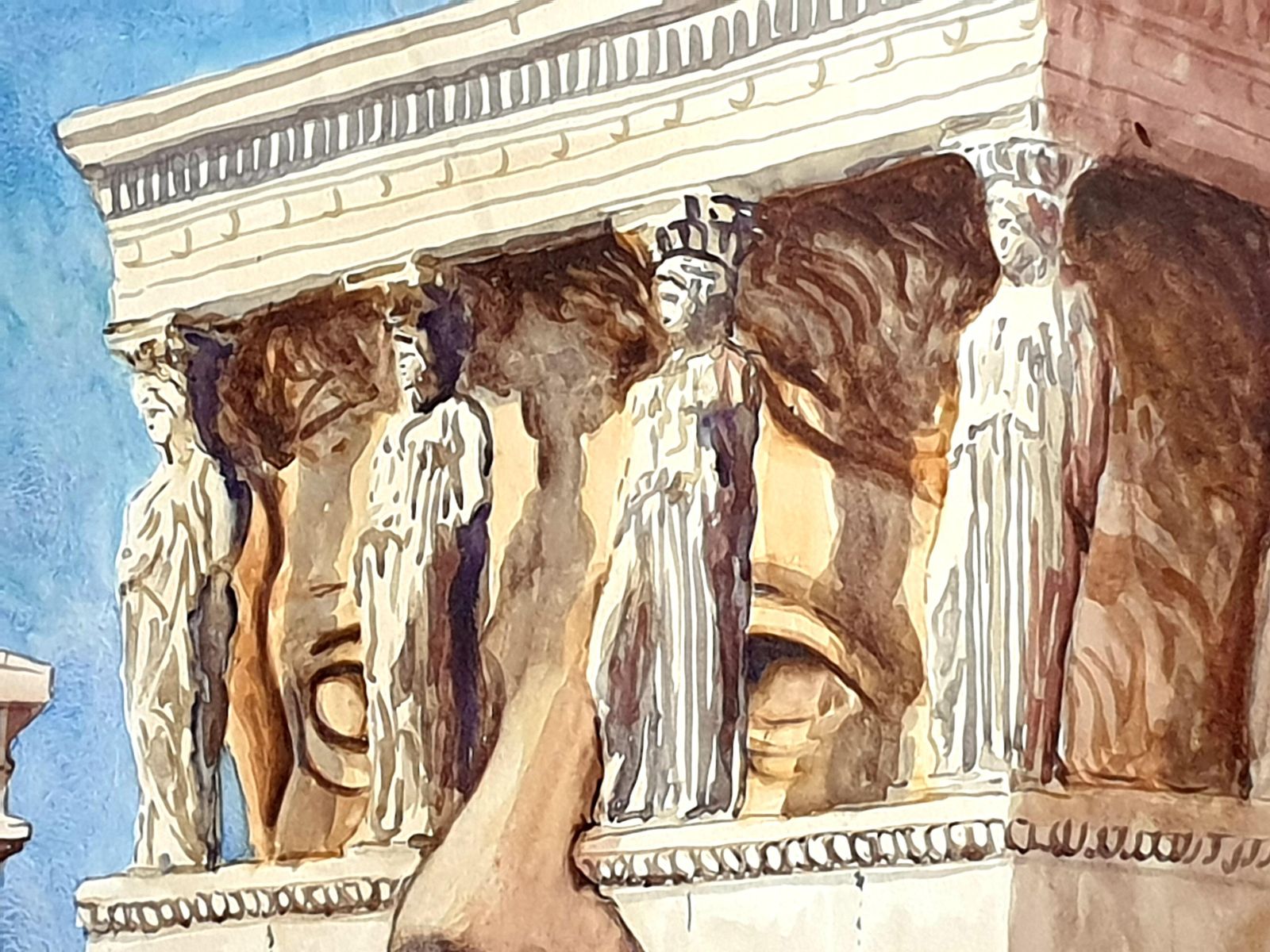 Derek Carruthers Surrealist Watercolour/Gouache On Paper. 'The Birth Of Sculpture''1986 photo 508.0