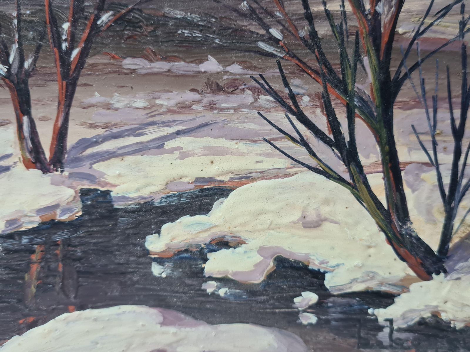 Boggio, A Winter Wonderland, Barbizon School Snowscape. photo Art