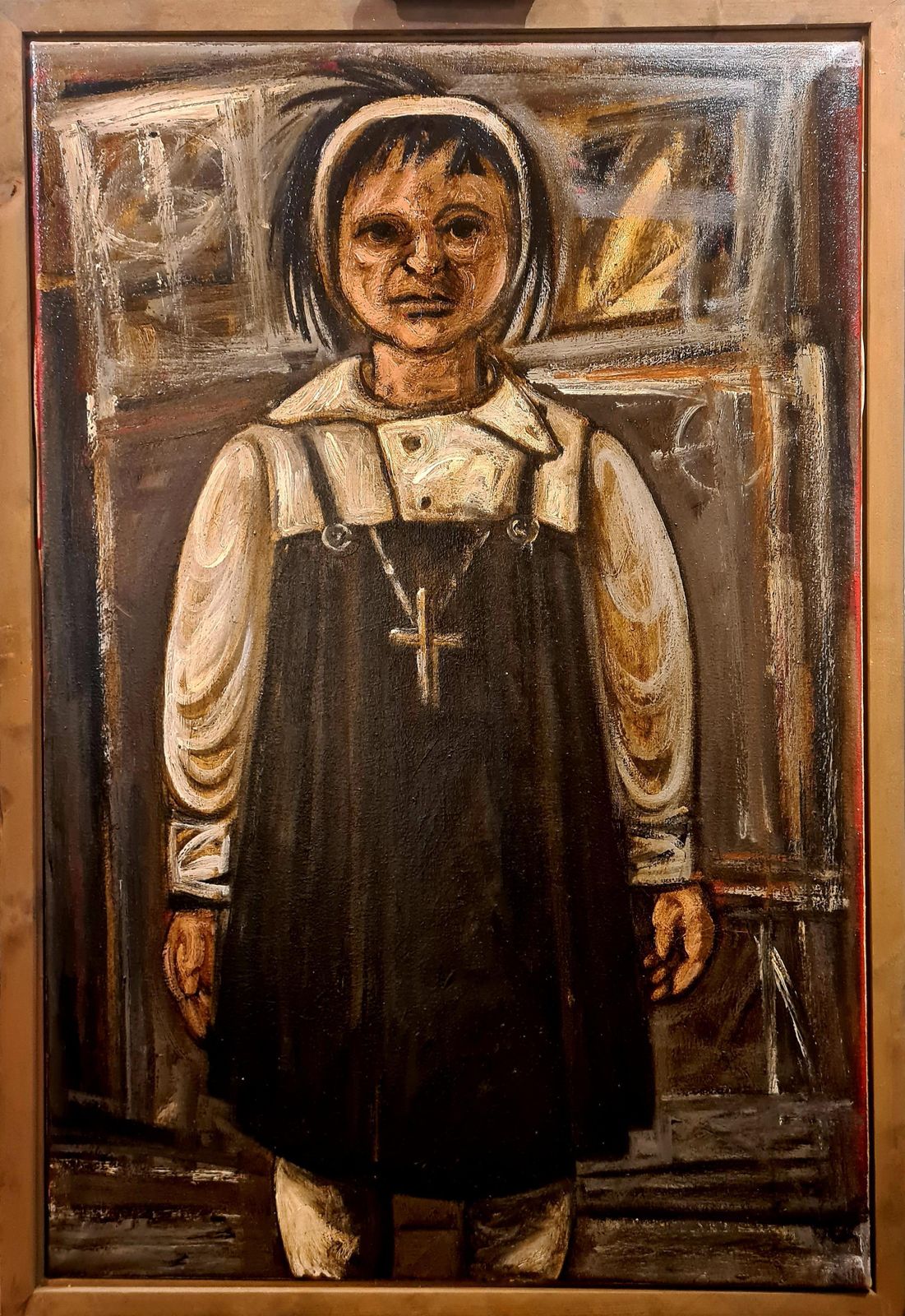 photo buy Stuart Mackenzie, 'Him', A Large Glasgow School Oil Painting Portrait On Canvas. 1990s