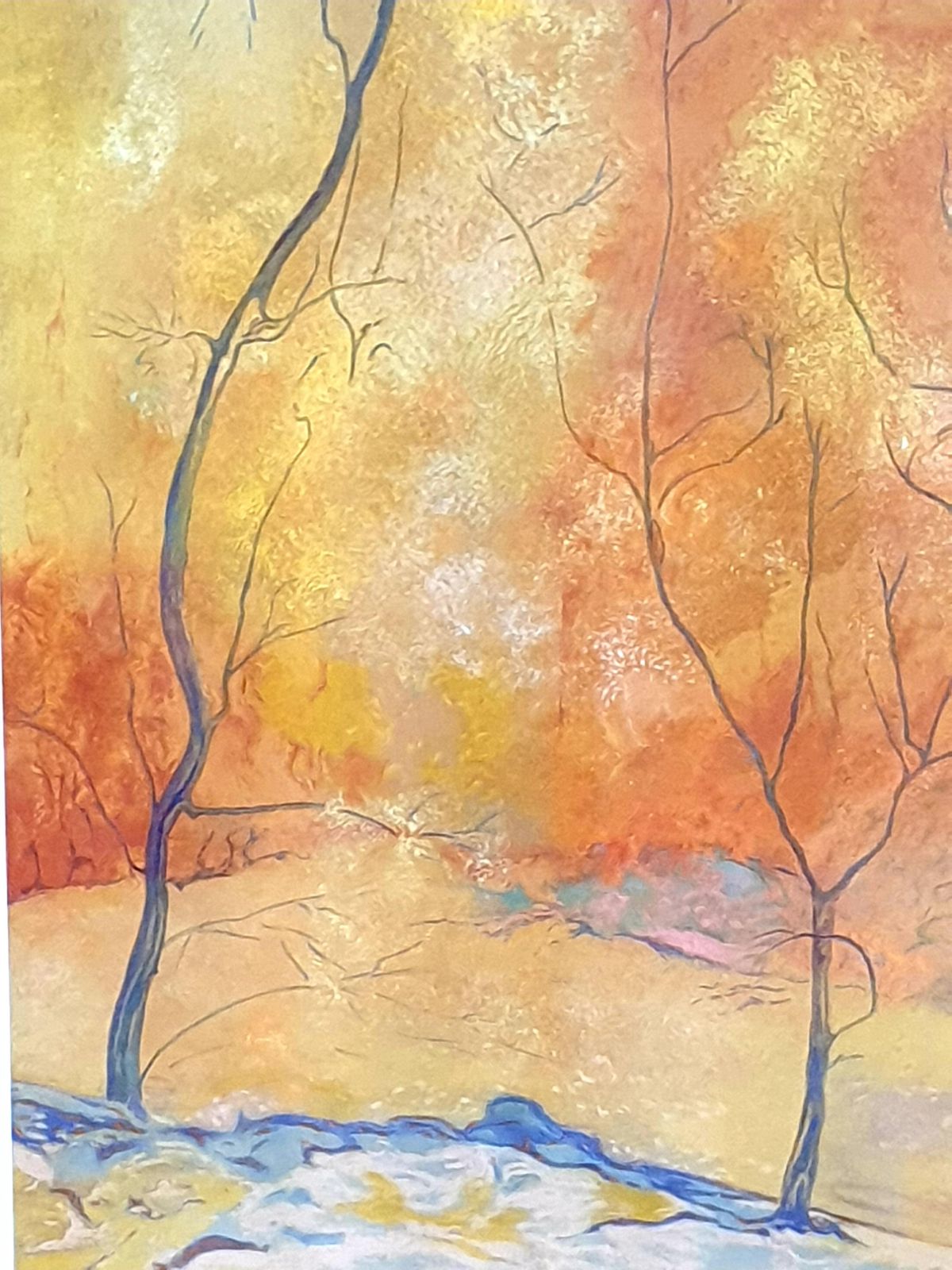 Francis Besson 'Forest In The Fall', Contemporary Impressionist Pastel, Homage To Gustave Klimt2018 photo buy