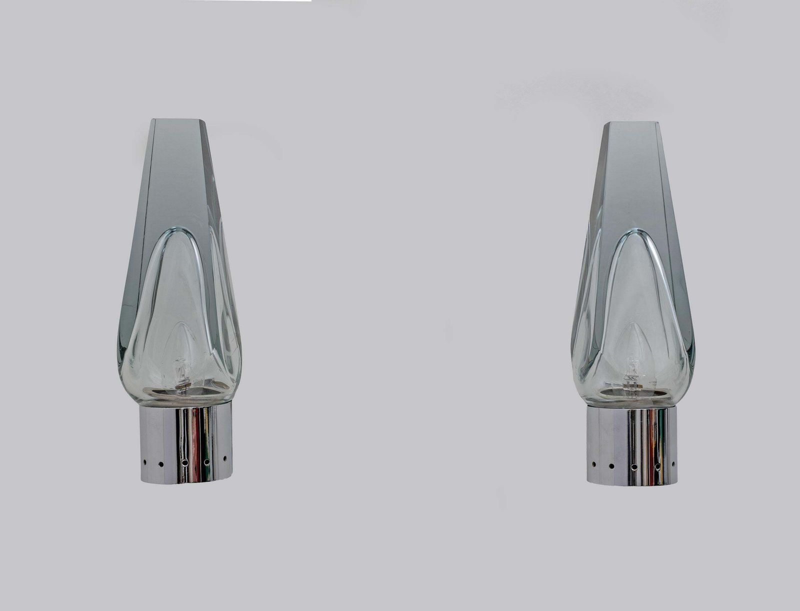 Pair Of Mid Century Modern Murano Glass Sconces By Flavio Poli For Seguso, 1960s photo Lighting