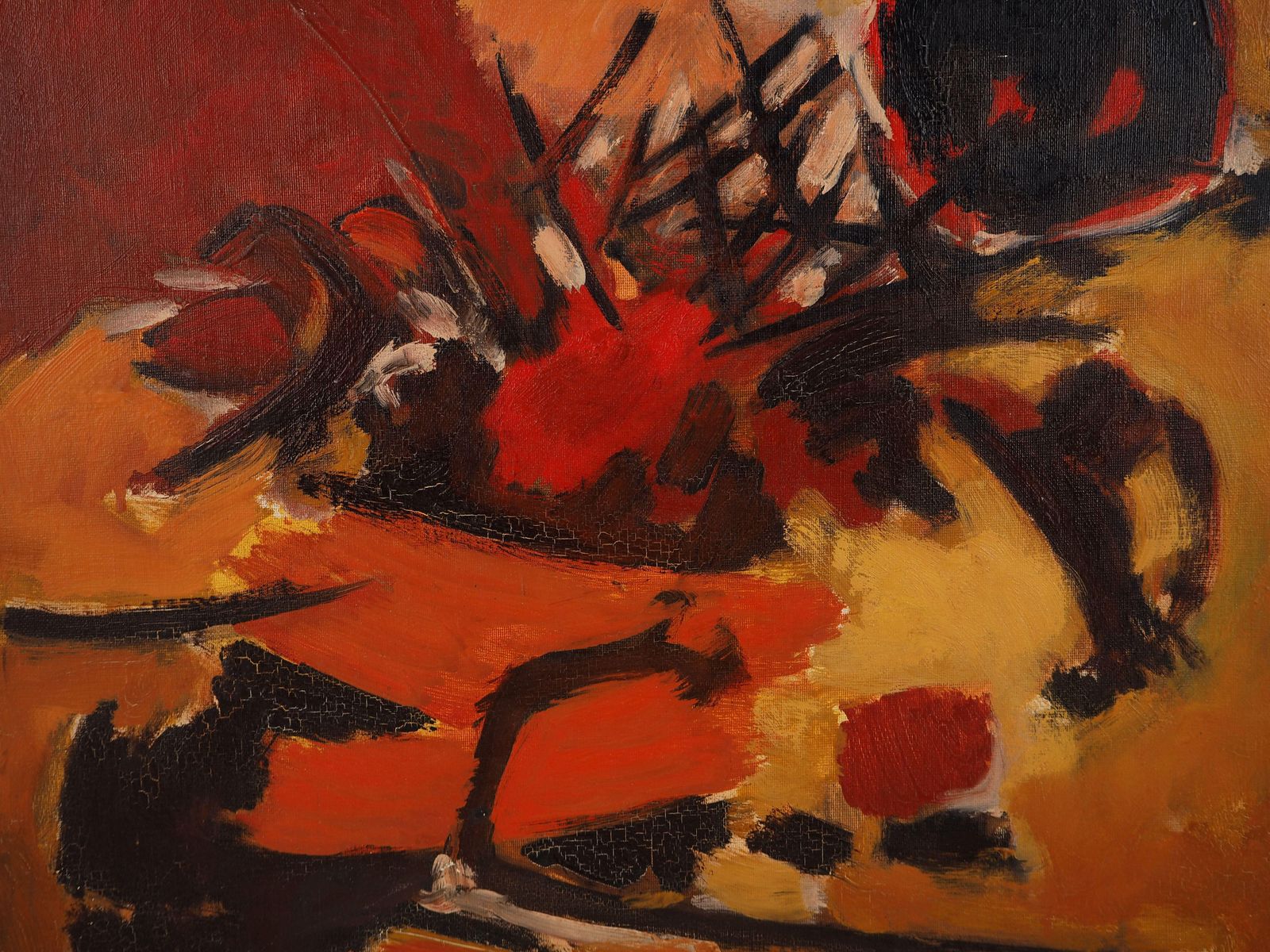 Antonio Guanse Fauvist Still Life With Flowers   Original Oil On Canvas, Signed 1962 photo buy