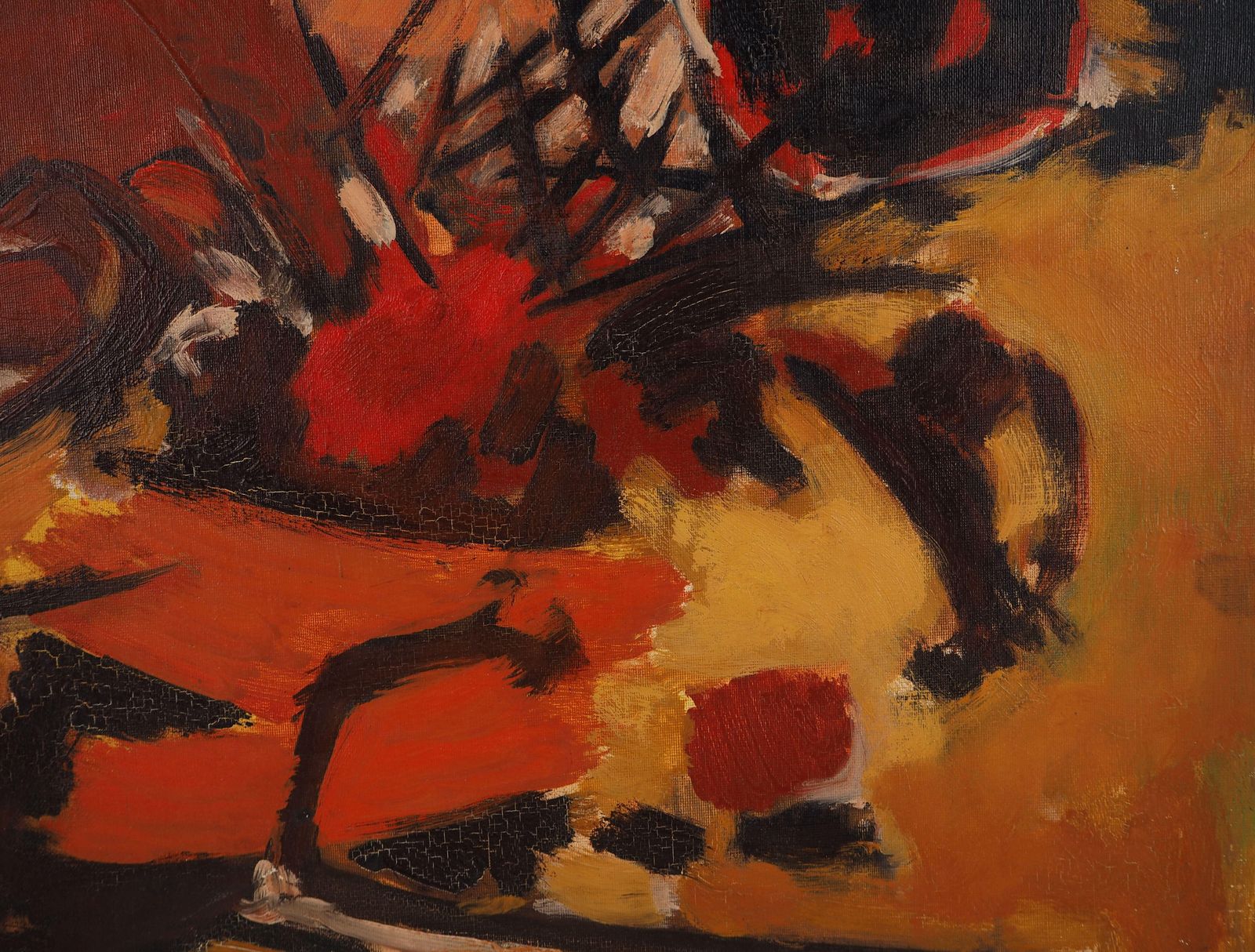 Antonio Guanse Fauvist Still Life With Flowers   Original Oil On Canvas, Signed 1962 photo vintage