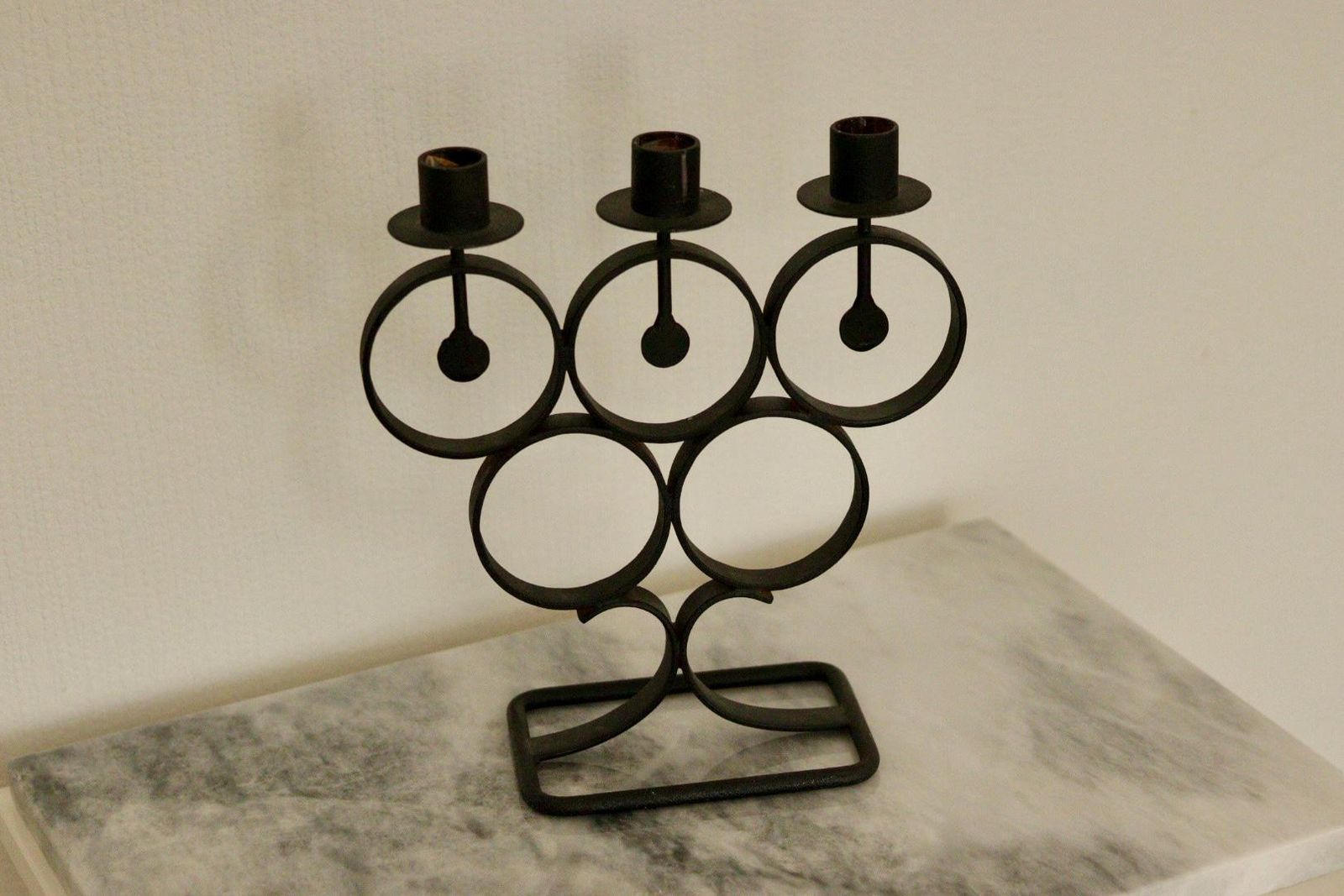 Vintage Metal Candelabra With Black Coating photo 80.0