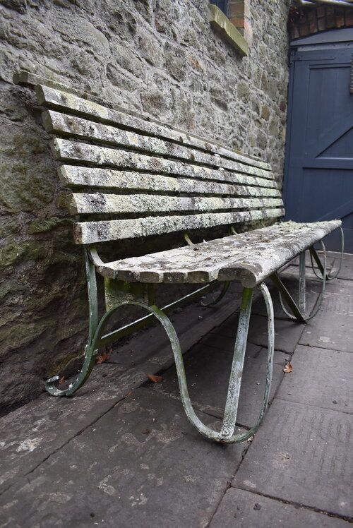 Victorian Iron & Teak Long Garden Bench