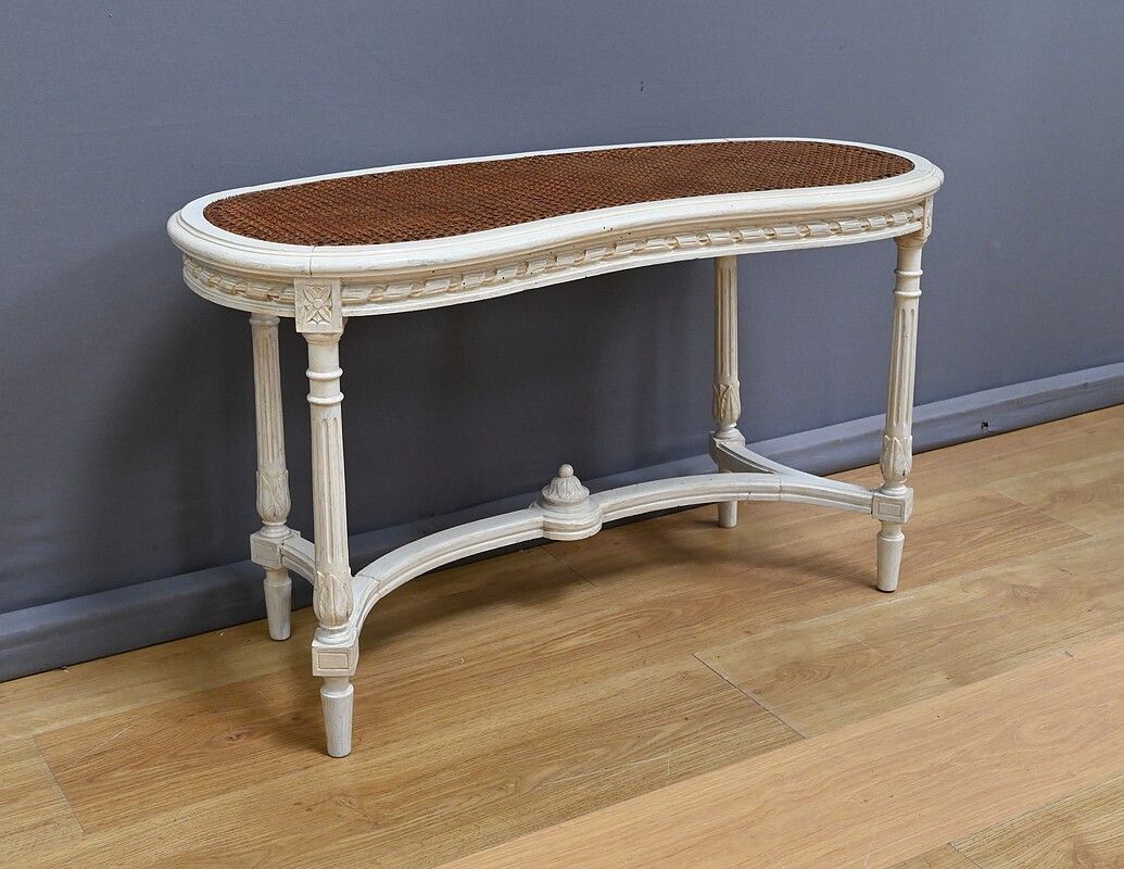 Painted Wooden Piano Bench, Louis XVI Style – Late 19th Century photo furniture