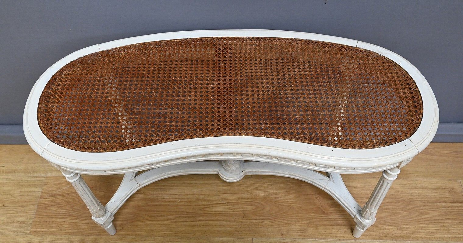Painted Wooden Piano Bench, Louis XVI Style – Late 19th Century photo for sale
