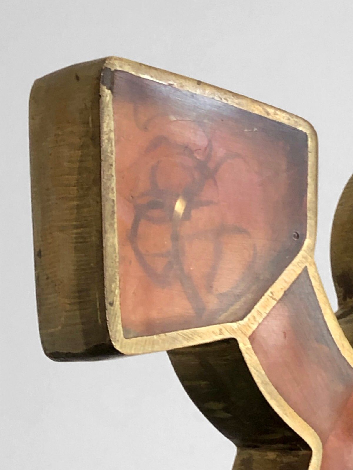 photo furniture 1970 Sculpture Fractal Resin Inclusion Pop Bronze & Plexiglas Lucite Giraudon