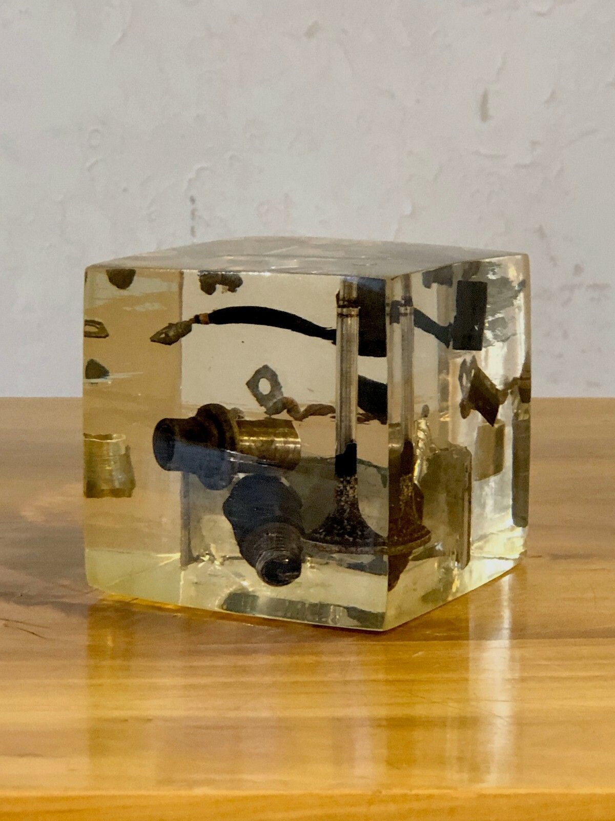 1970 Stone Giraudon Inclusion Shabby Chic Modernist Lucite Fractal Resin photo buy