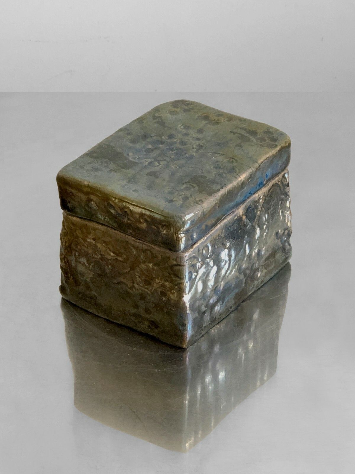 1990 Iriseed Art Deco Ceramic Box Raku Shabby Chic Garouste Bonetti Belliard photo 337.0
