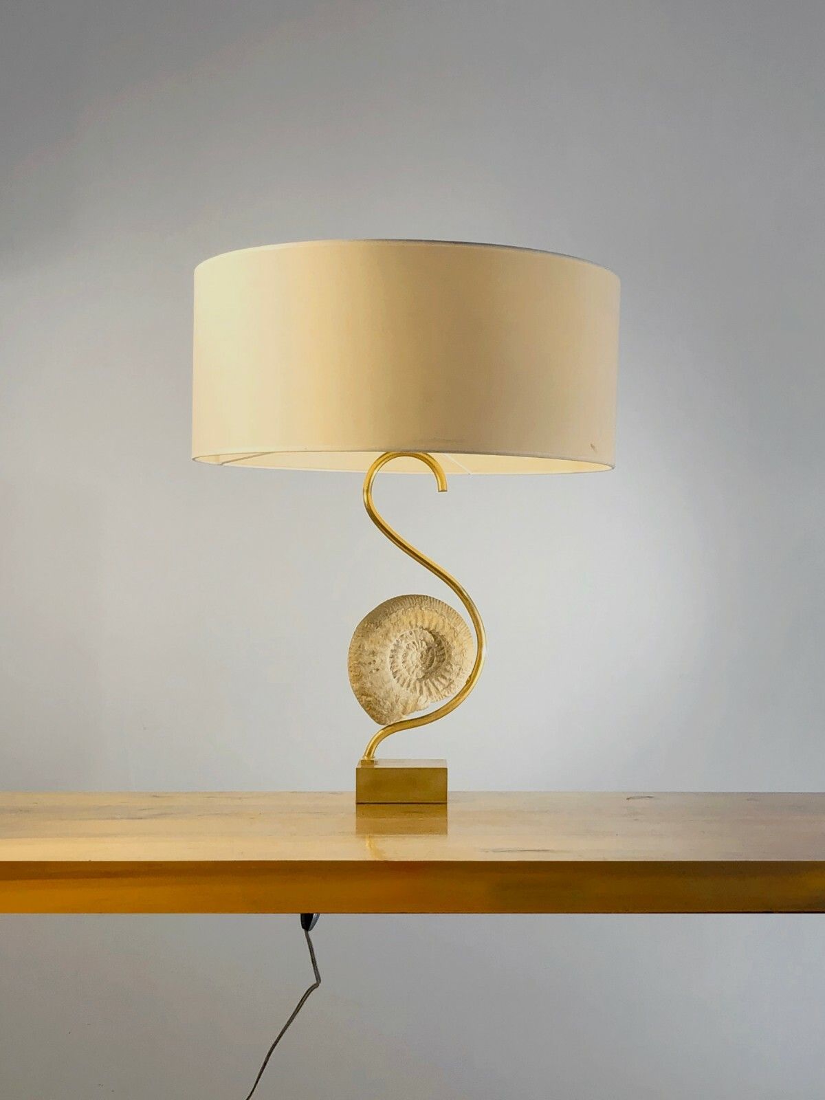 1970 Ammonite Art Deco Shabby Chic Modernist Lamp Willy Daro Jansen Pergay