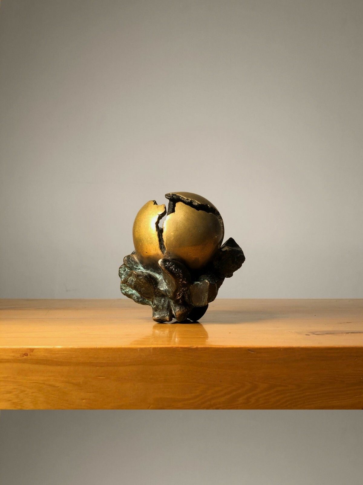 1970 Anita Tullio Sphere Sculpture Bronze Brutalist Postmodernist Shabby Chic photo furniture