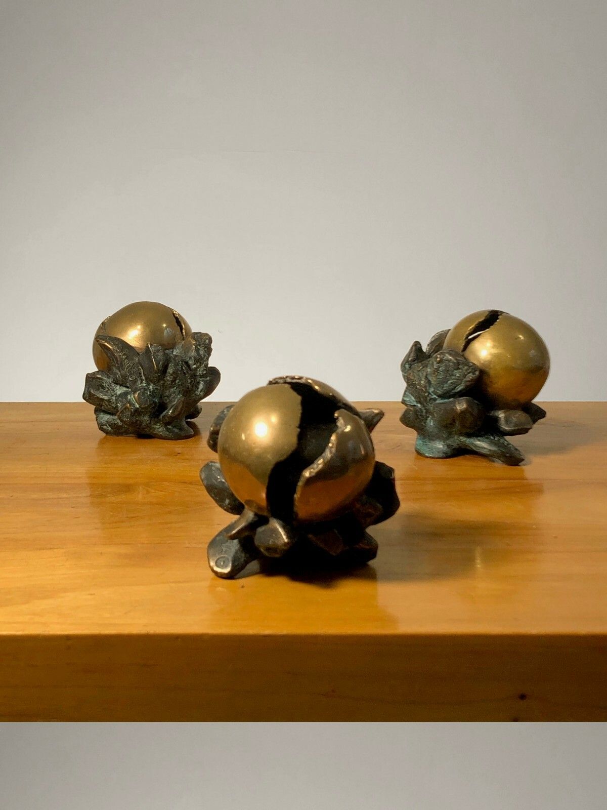 Art 1970 Anita Tullio Sphere Sculpture Bronze Brutalist Postmodernist Shabby Chic photo