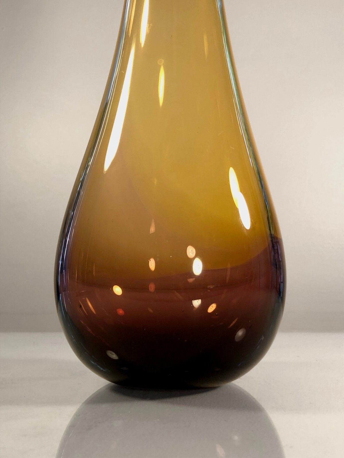 1960 Alex Dieulefit Vase Soliflor Glass Free Form Modernist Morin Ruelland photo Home Decor
