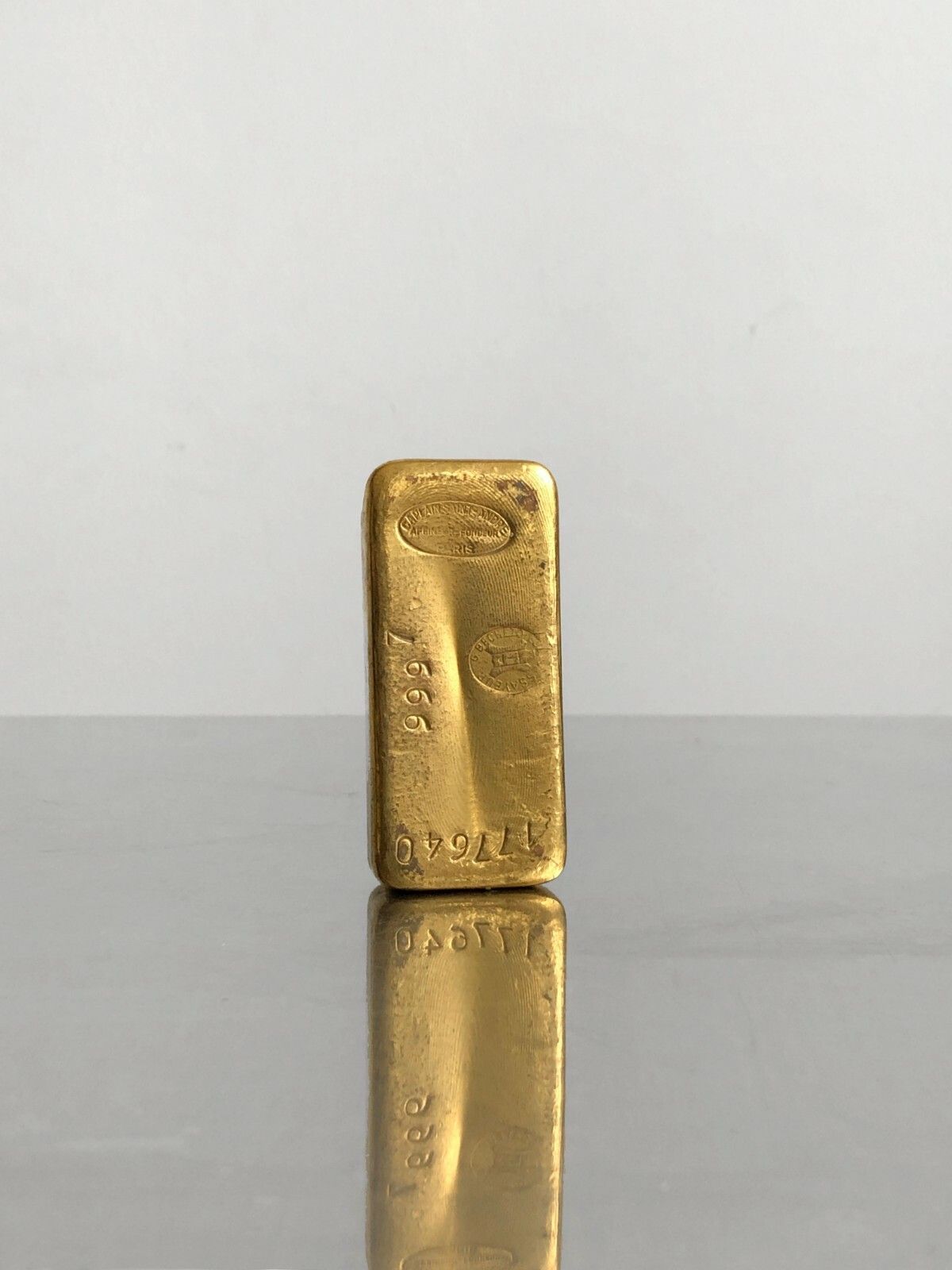 1970 Modernist Bronze Ingot Sculpture Lighter Door Shabby Chic Ready Made Pop