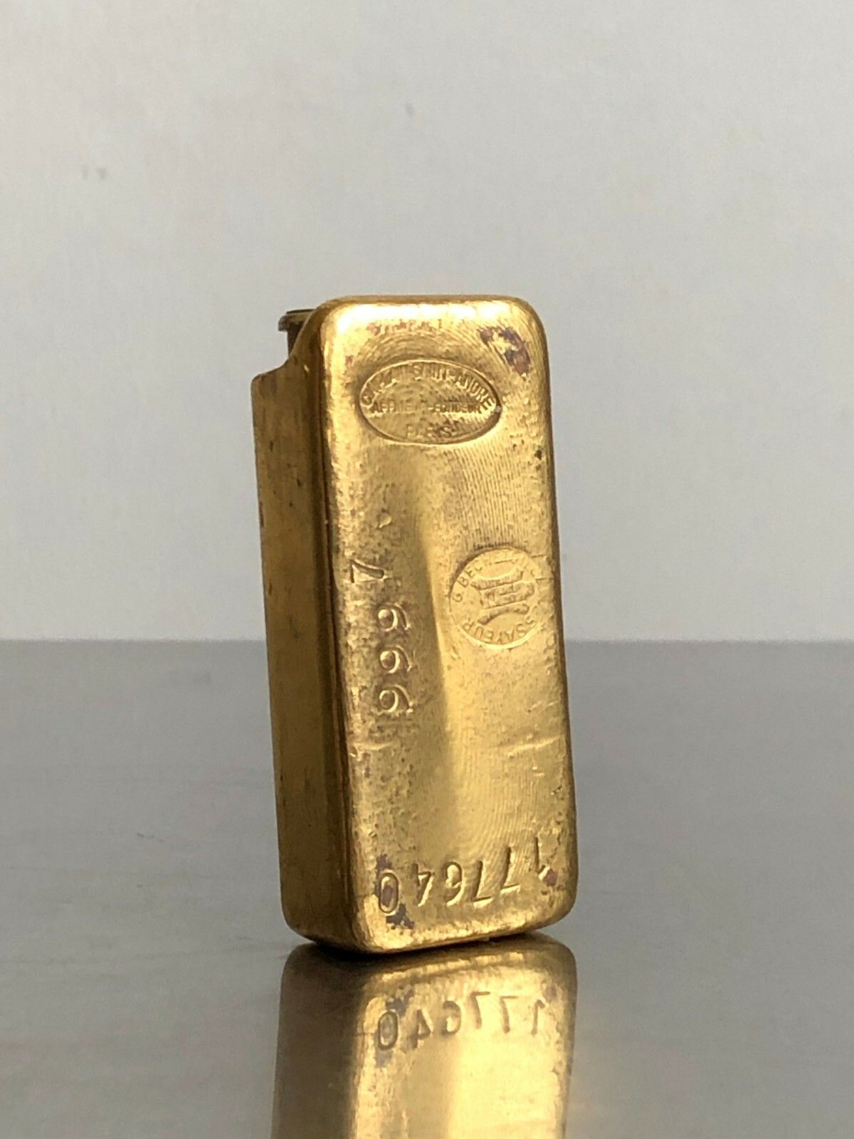 1970 Modernist Bronze Ingot Sculpture Lighter Door Shabby Chic Ready Made Pop photo furniture