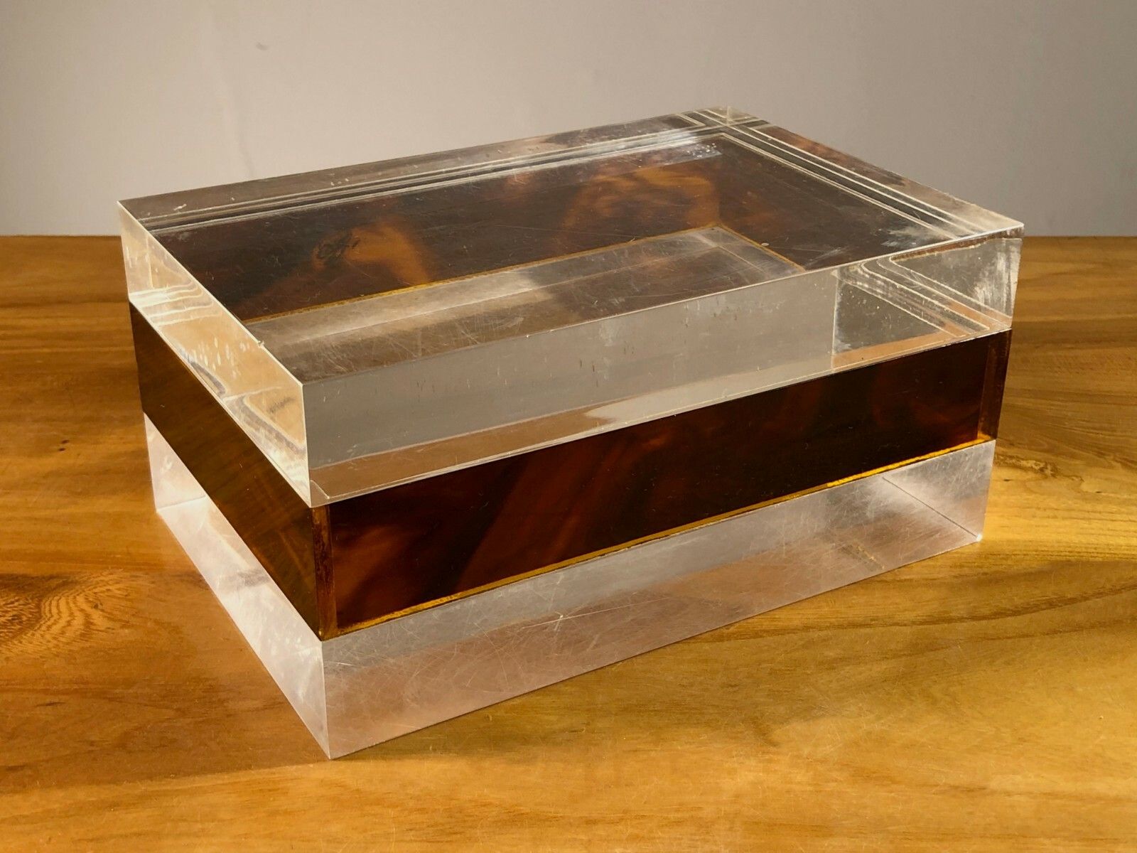 1970 Philippe Cheverny 1 Box Post Modernist Pop Shabby Chic Lucite Plexiglas photo furniture