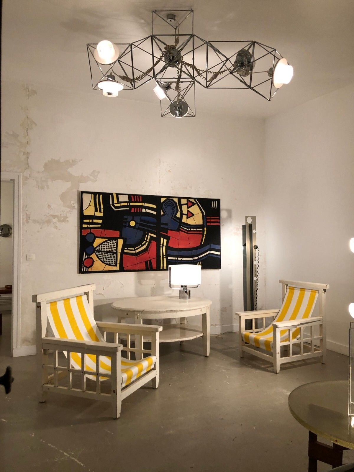 Lighting 1970 Guzzini F. Boy Suspension Polyiedra Arteluce Space Age Sarfatti Colombo photo