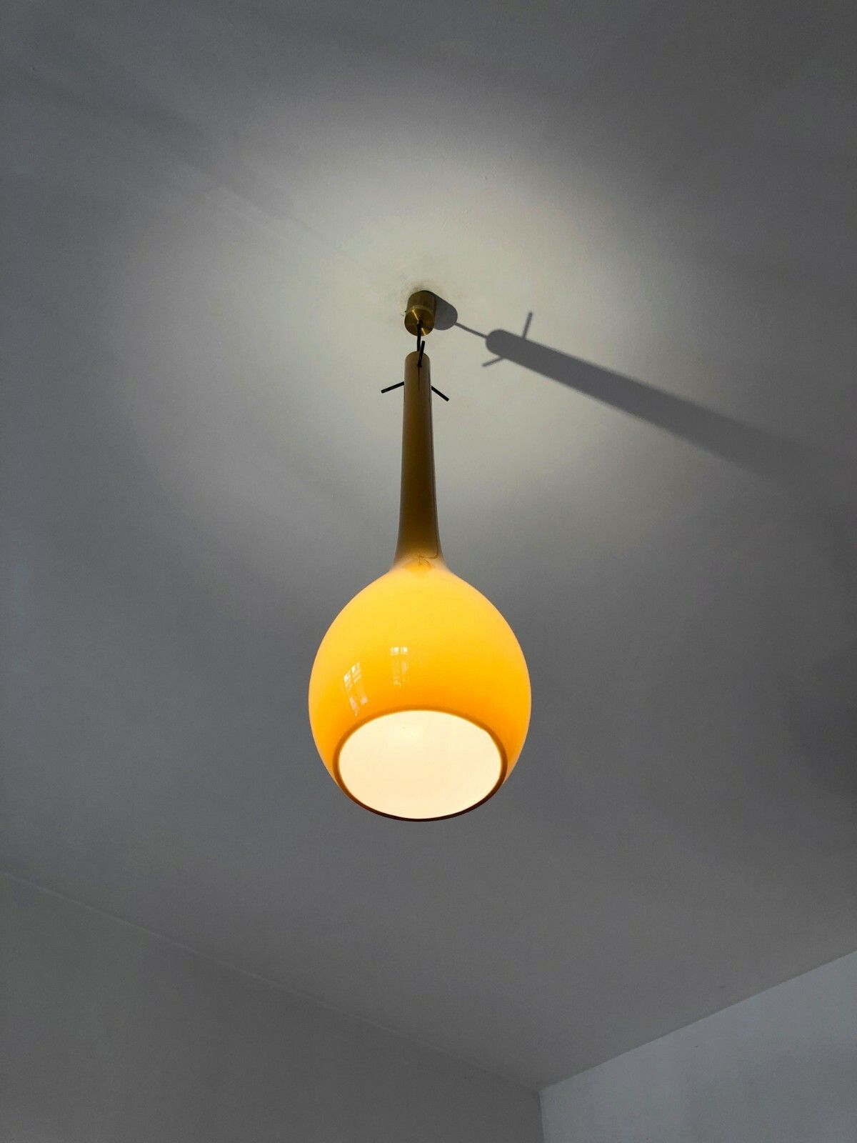 1960 Murano Suspension Modernist Glass Chandelier Free Form Venini Morin photo for sale