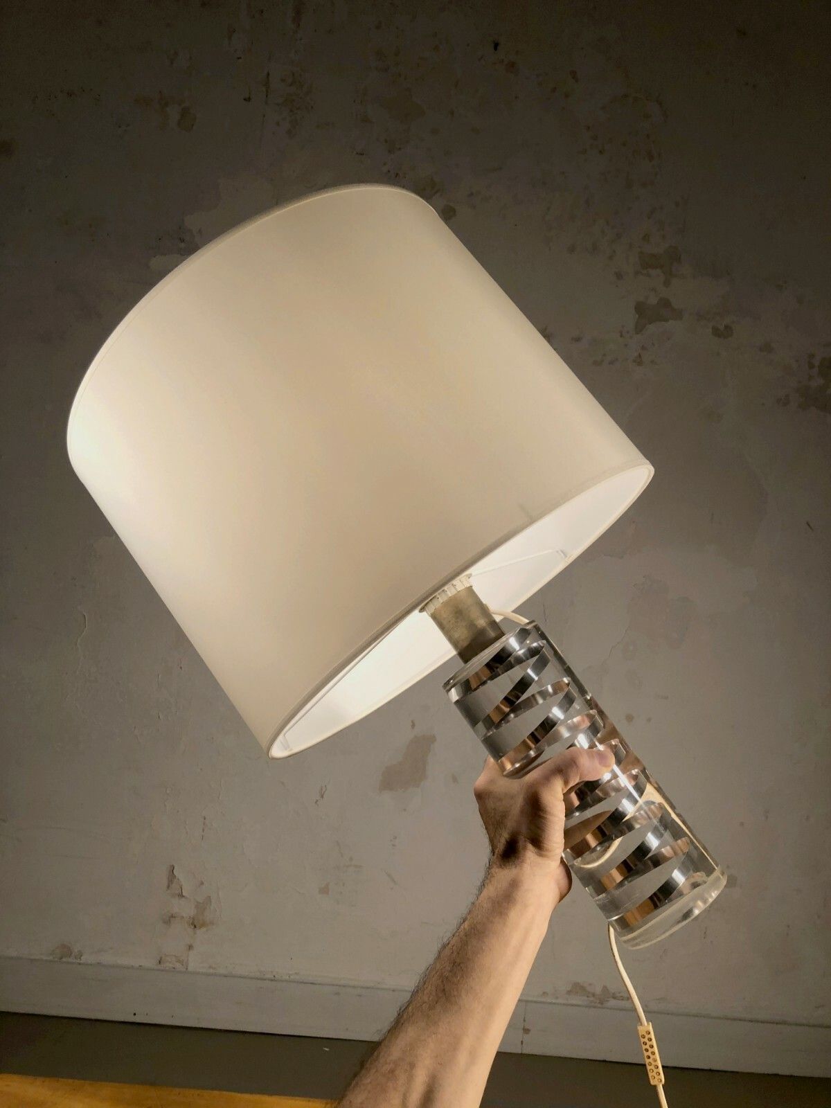 1970 Giraudon Inclusion Lamp Shabby Chic Sculpture Lucite Plexiglas Kinetic photo for sale