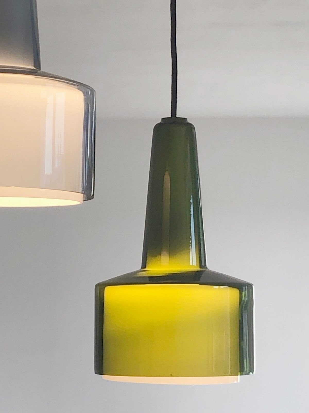 1960 Bent Nordsted Fog & Morup 2 Suspension Chandeliers Modernist Scandinavian Dansk photo for sale