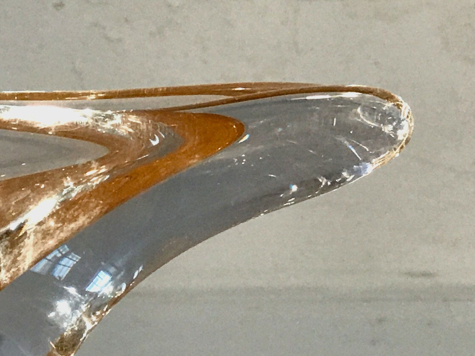 1970 Flavio Poli Murano Ashtray Glass Sculpture Cut Free Modernist photo vintage