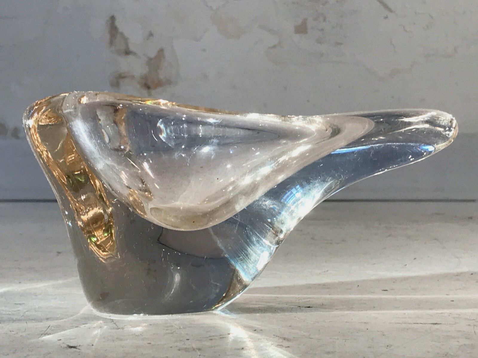 photo furniture 1970 Flavio Poli Murano Ashtray Glass Sculpture Cut Free Modernist