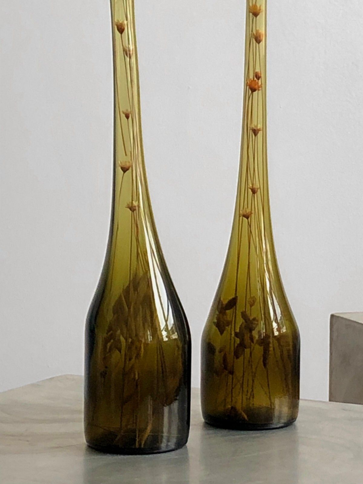 1960 2 Modernist Free Form Glass Bottle Vases Morin Ruelland Biot Murano photo 1347.0