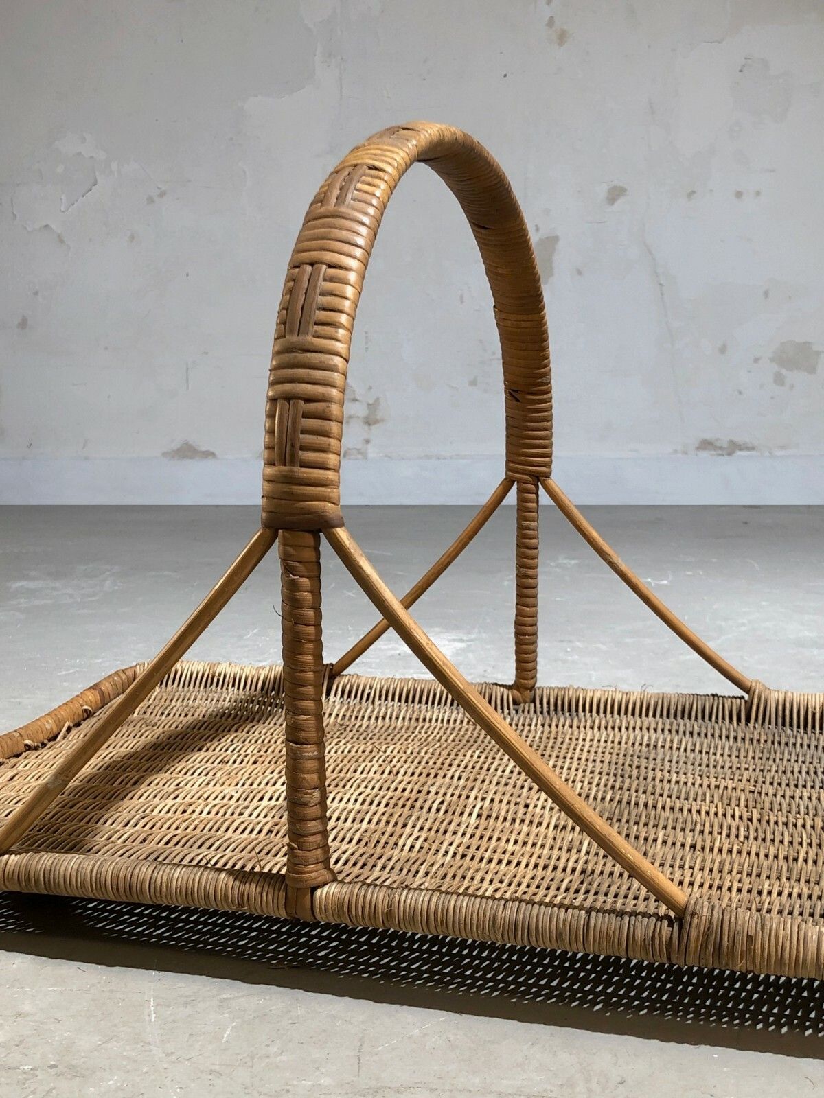 1950 Modernist Brutalist Free Form Folk Art Book Holder Basket photo buy