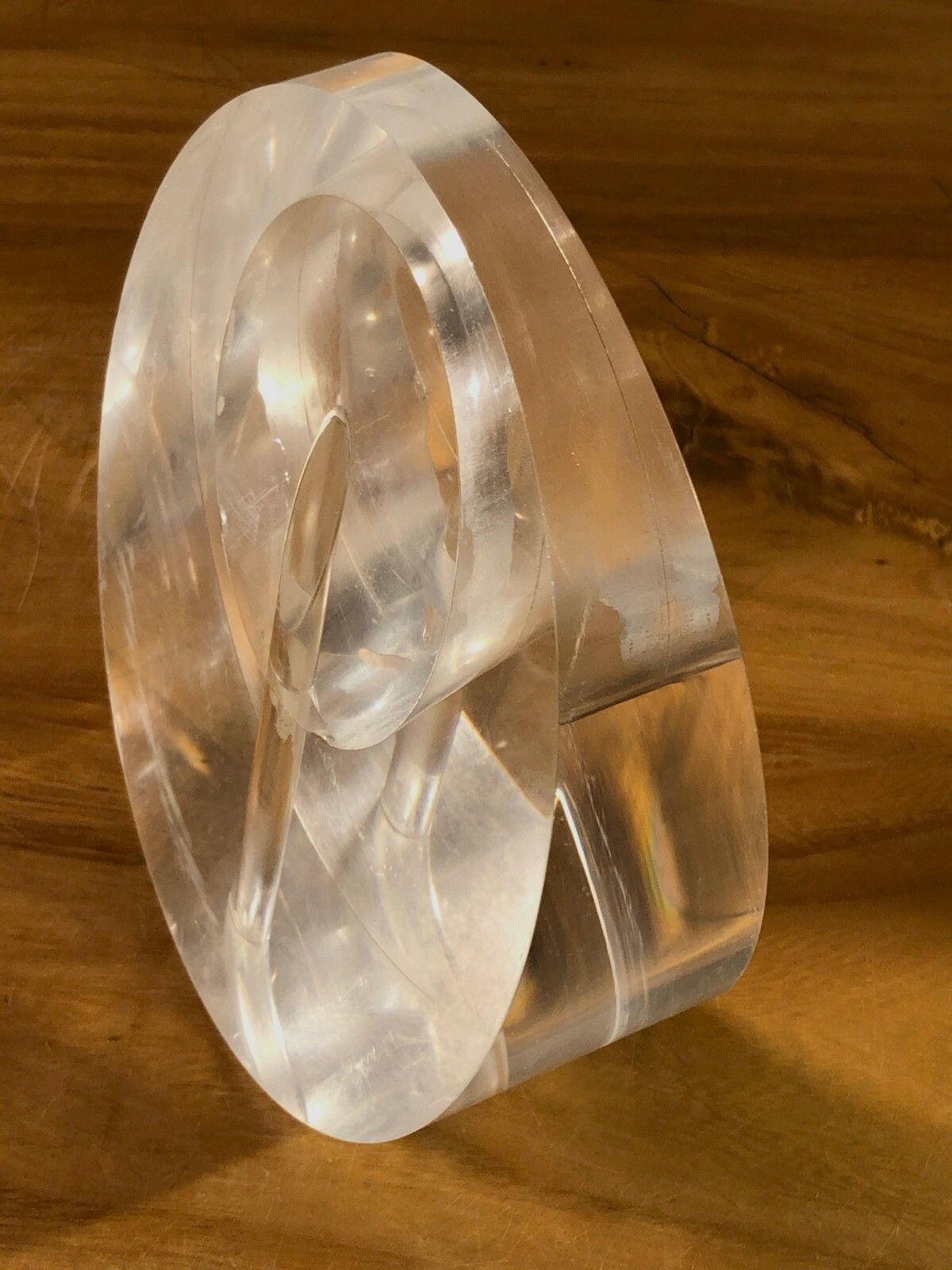 1970 Shabby Chic Kinetic Plexiglas Sculpture Lucite Fractal Resin Giraudon photo vintage