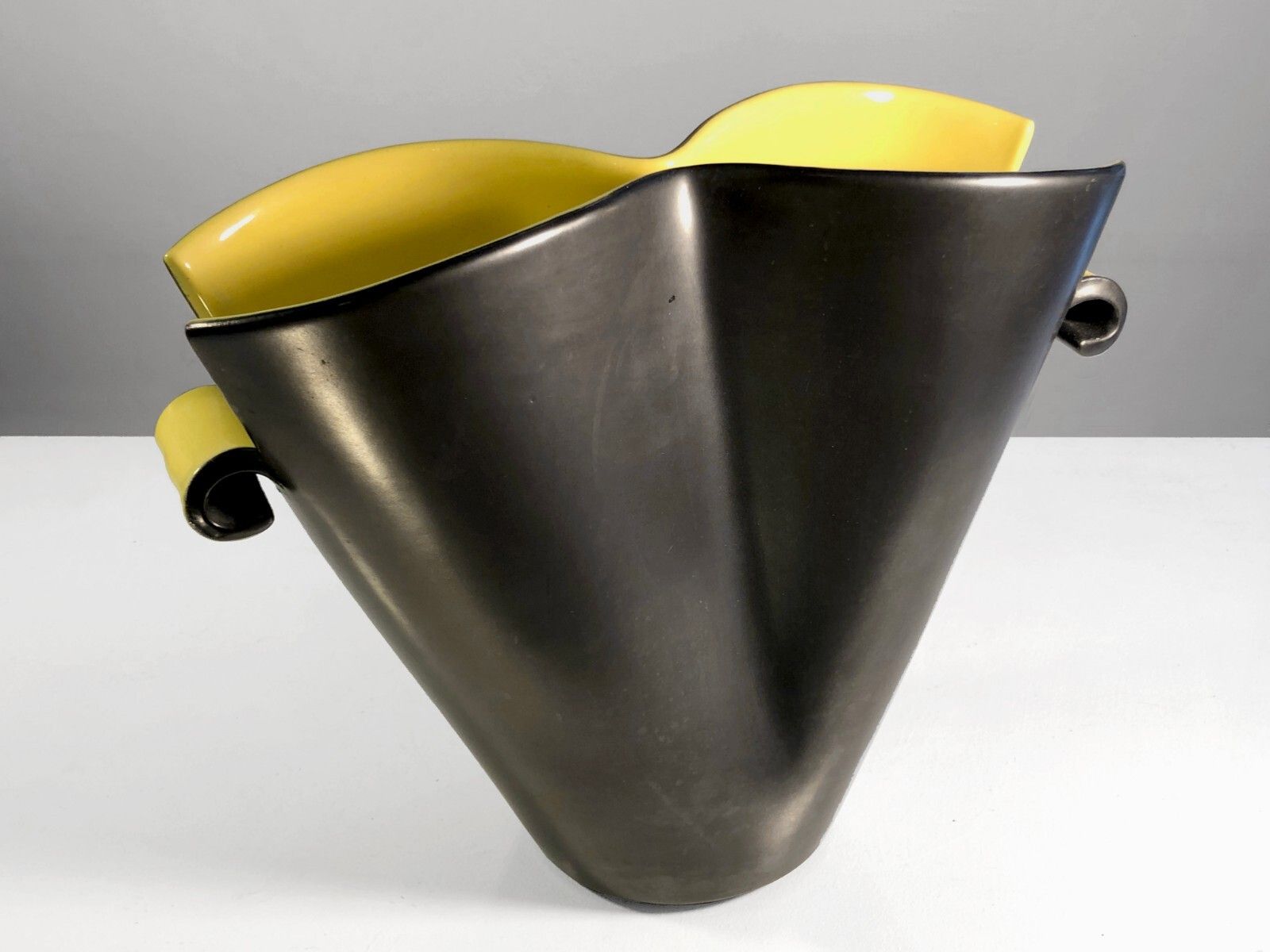 1950 Elchinger Ceramic Vase Modernist Free Form Jouve Chambost Accolay photo furniture