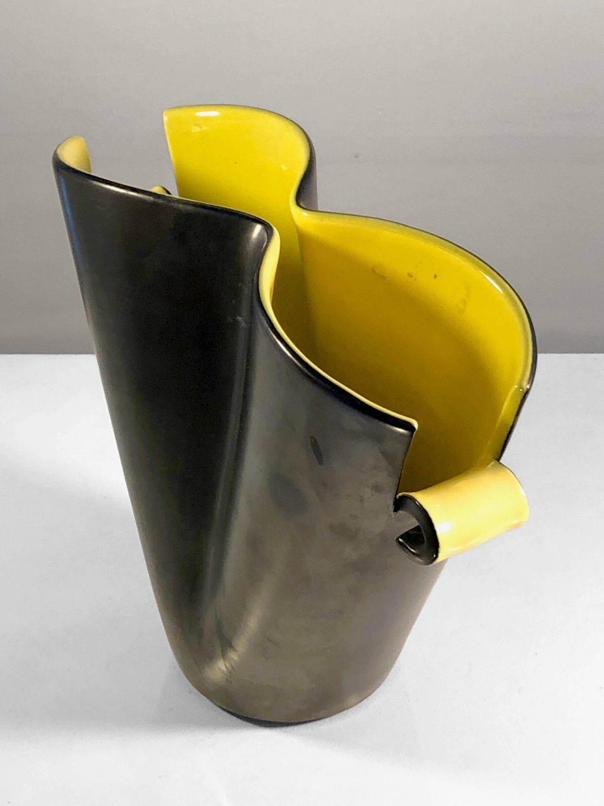 1950 Elchinger Ceramic Vase Modernist Free Form Jouve Chambost Accolay photo buy