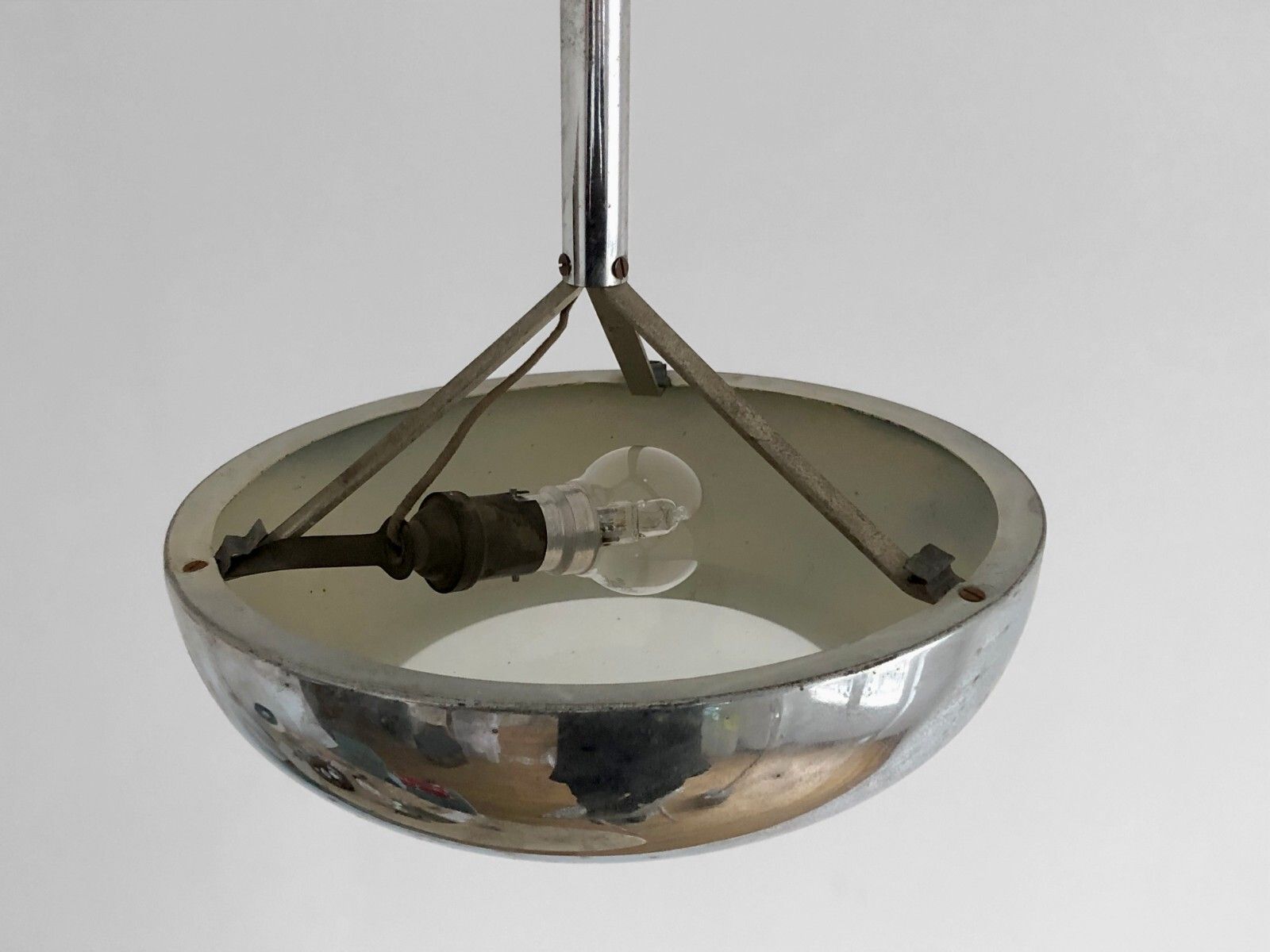 1930 2/2 Suspension Chandelier Art Deco Modernist Bauhaus Cubiste Adnet Perzel photo for sale
