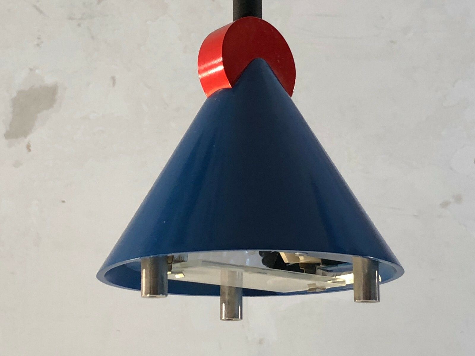 1980 Glass Light Suspension Post Modernist Memphis Sottsass Starck Szekely photo 3200.0
