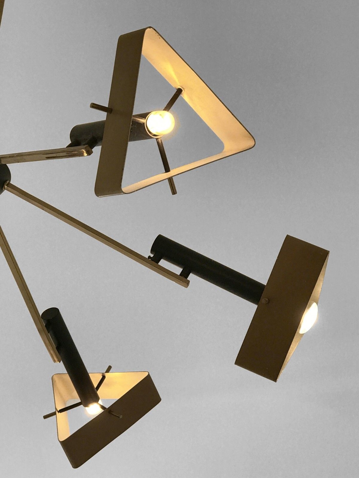 1950 Oscar Torlasco Lumi Suspension Modernist Bauhaus Constructivist Stilnovo photo vintage