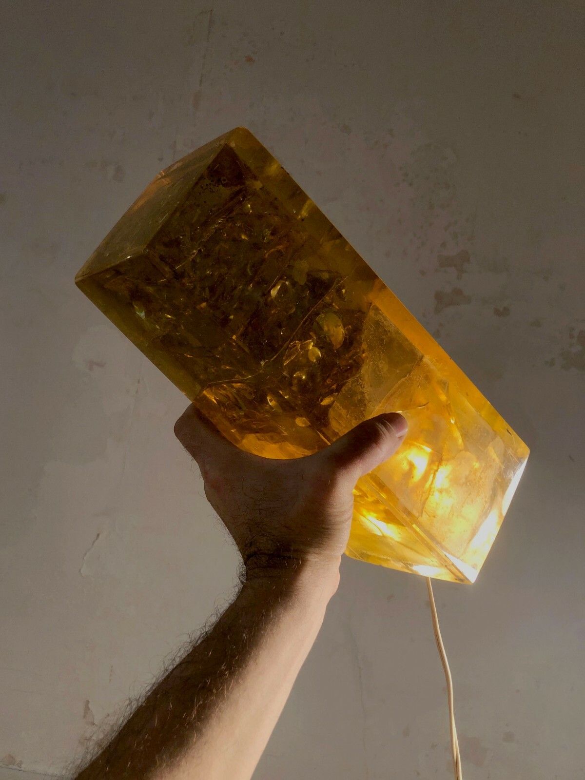 1970 Marie Claude De Fouquieres Lucite Pop Shabby Chic Fractal Resin Lamp photo buy