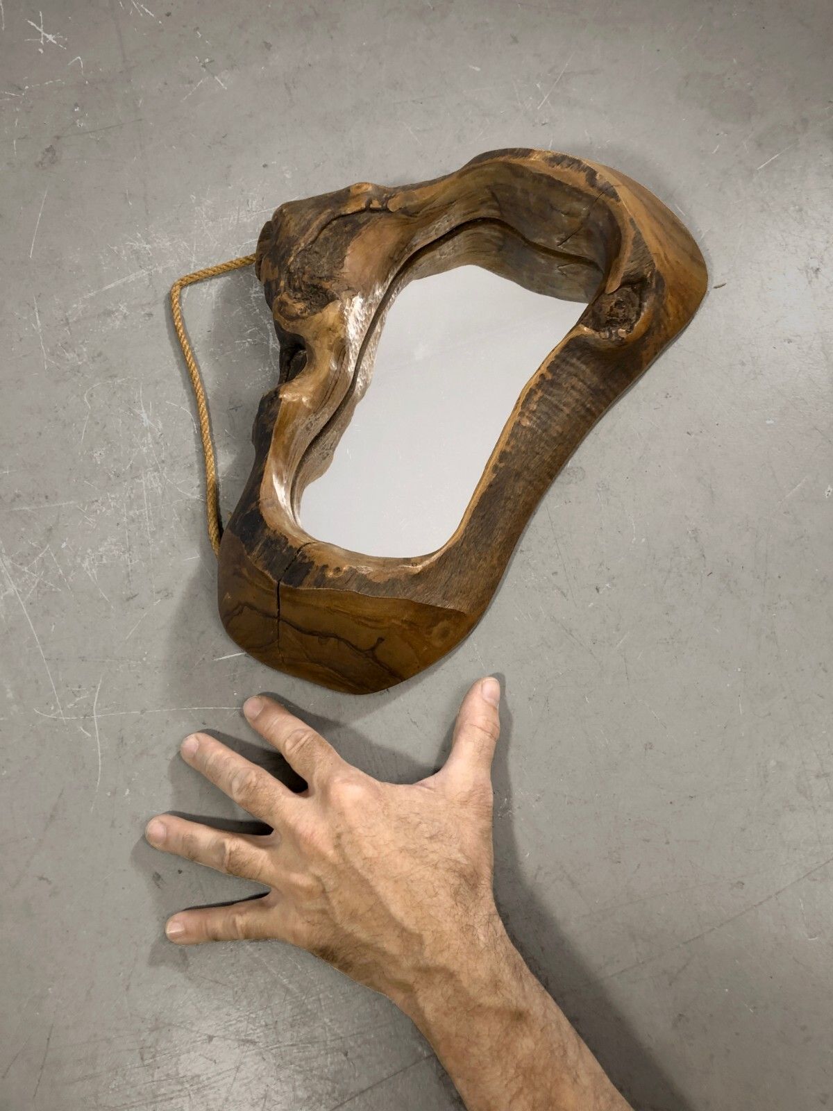 1970 Chapo Noll Perriand Modernist Sculpture Mirror Brutalist Free Form photo furniture