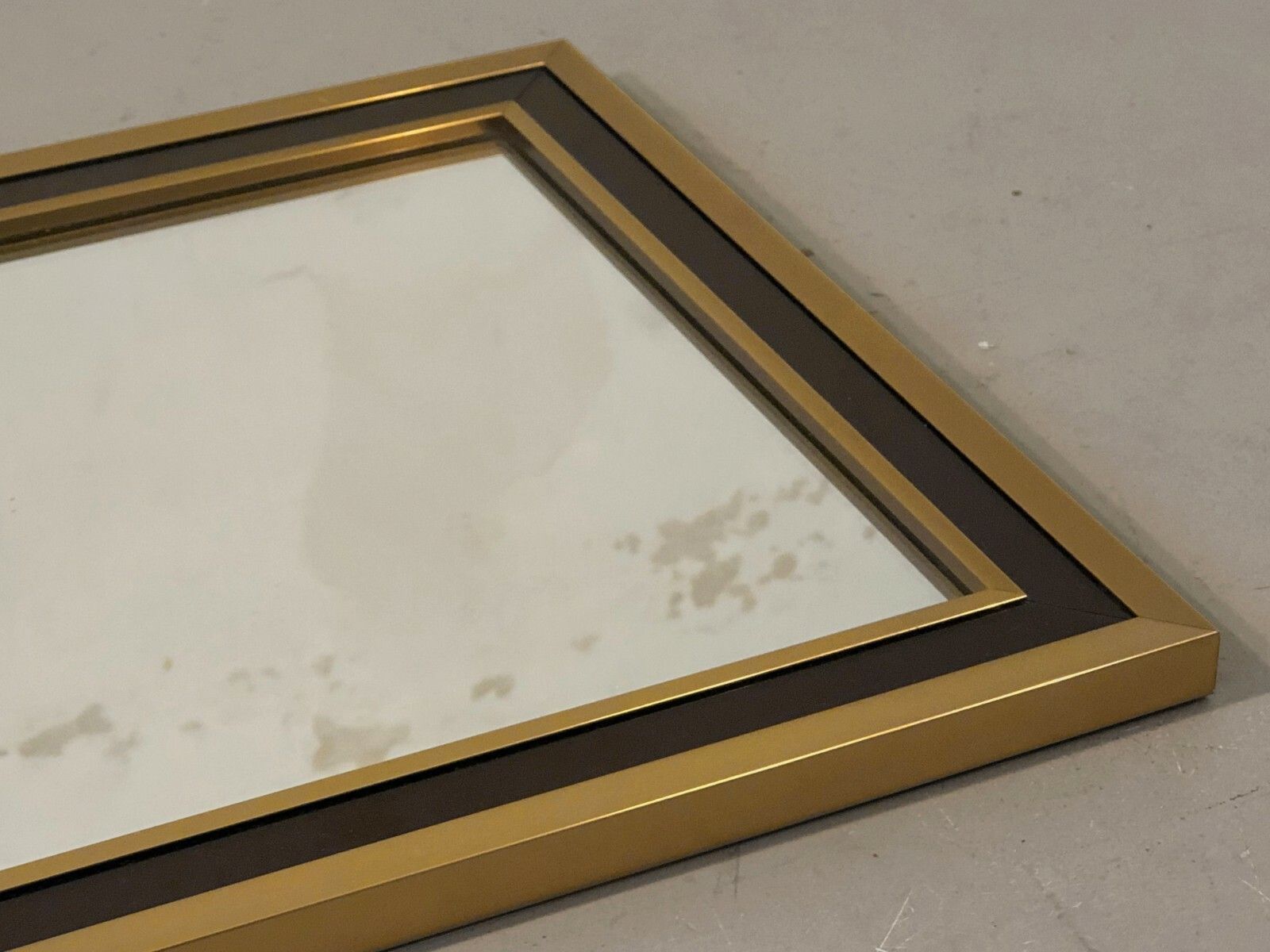1970 Small Art Deco Modernist Square Mirror Shabby Chic Romeo Rega Jansen Rizzo photo buy