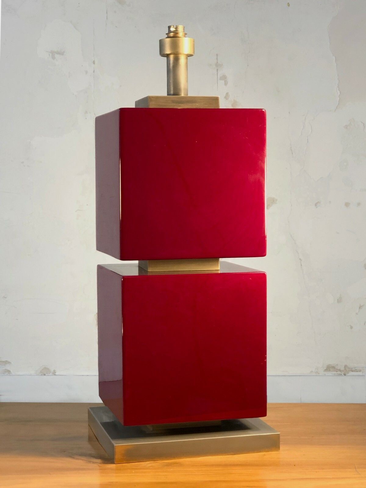 1970 Large Art Deco Shabby Chic Lacquer Lamp Mahey Pergay Jansen photo 2021.0