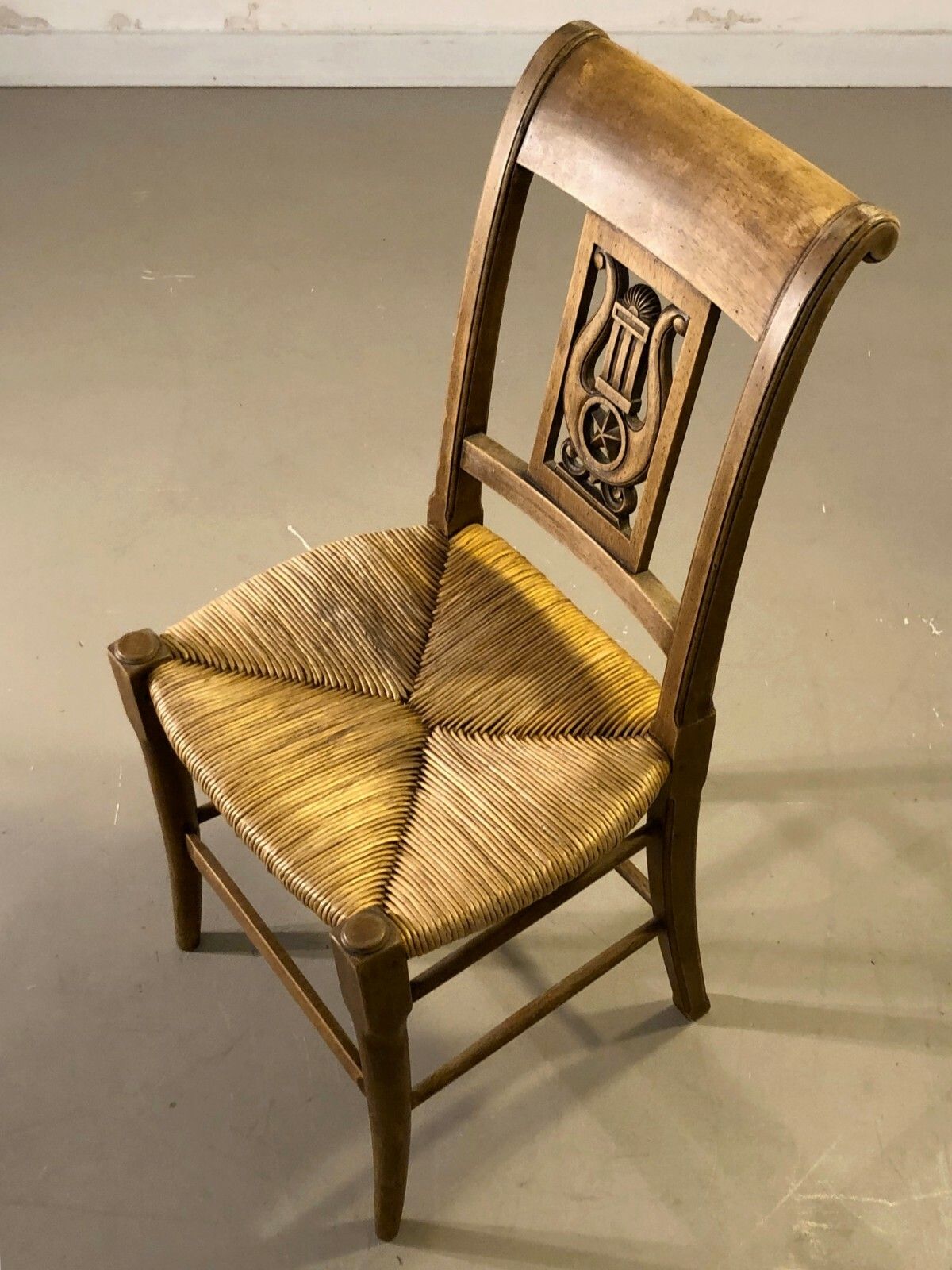 1970 Saulaie 2/2 Art Deco Shabby Chic Neo Classical Rustic Louis XVI Chair photo for sale
