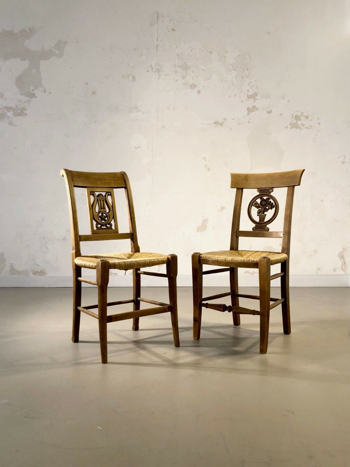 1970 Saulaie 2/2 Art Deco Shabby Chic Neo Classical Rustic Louis XVI Chair photo Furniture