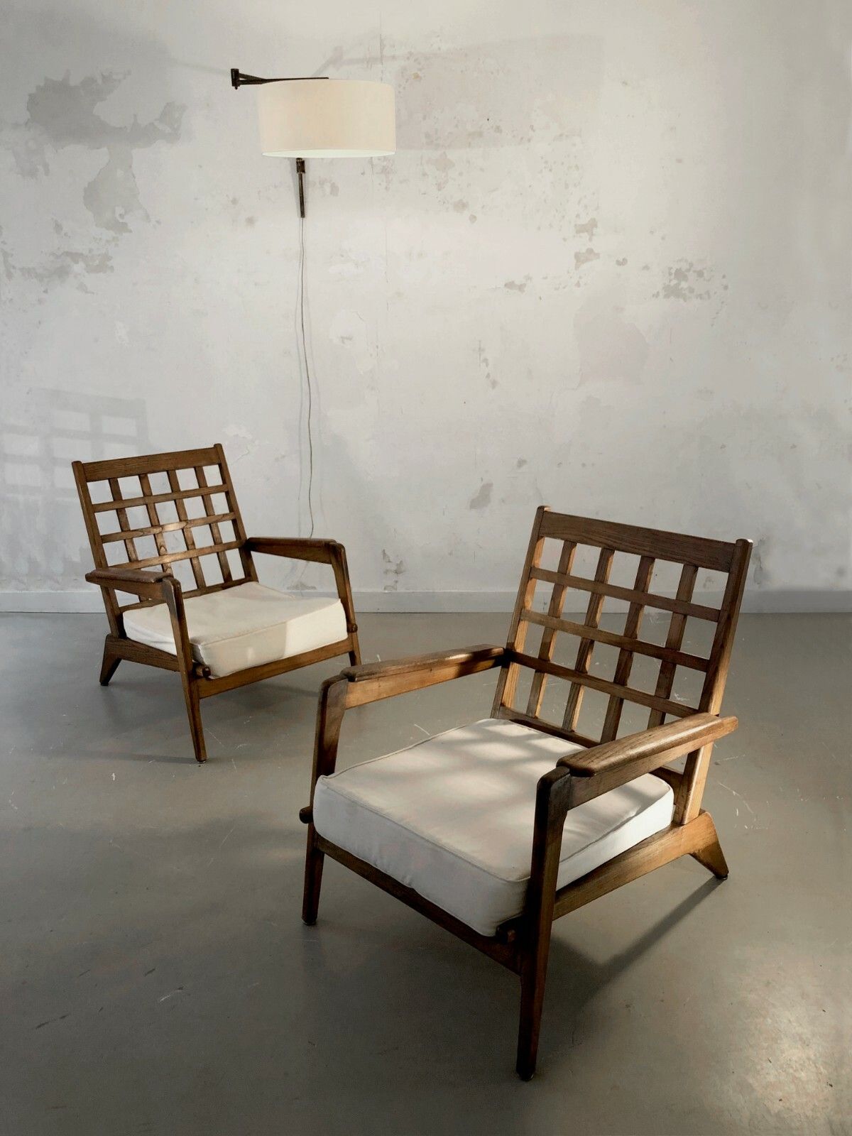1960 2 Modernist Chairs Reconstruction Bauhaus René Gabriel Guariche Chapo photo vintage