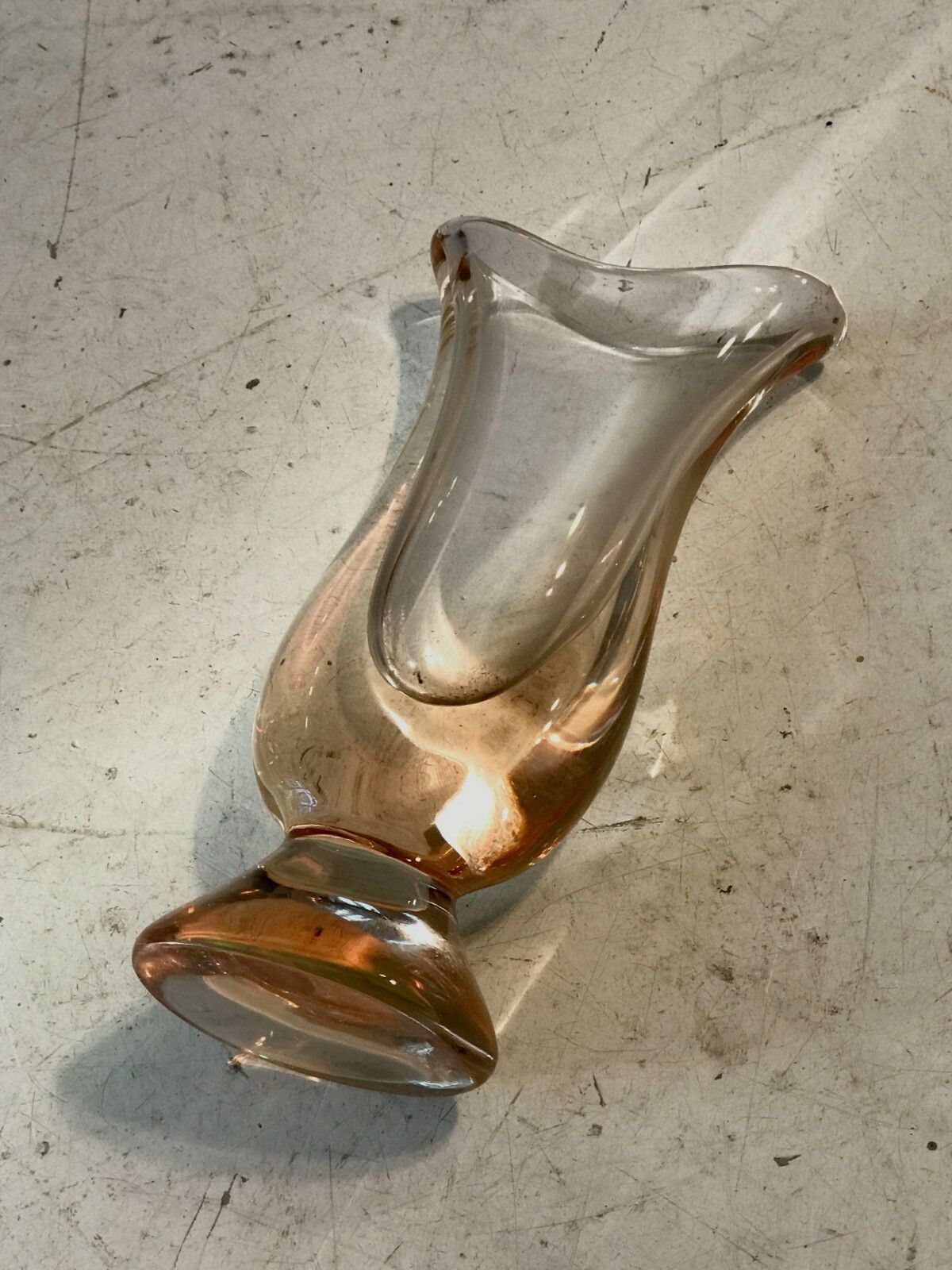 1970 Sevres Glass Sculpture Vase Free Form Modernist Memphis Murano Venini photo for sale