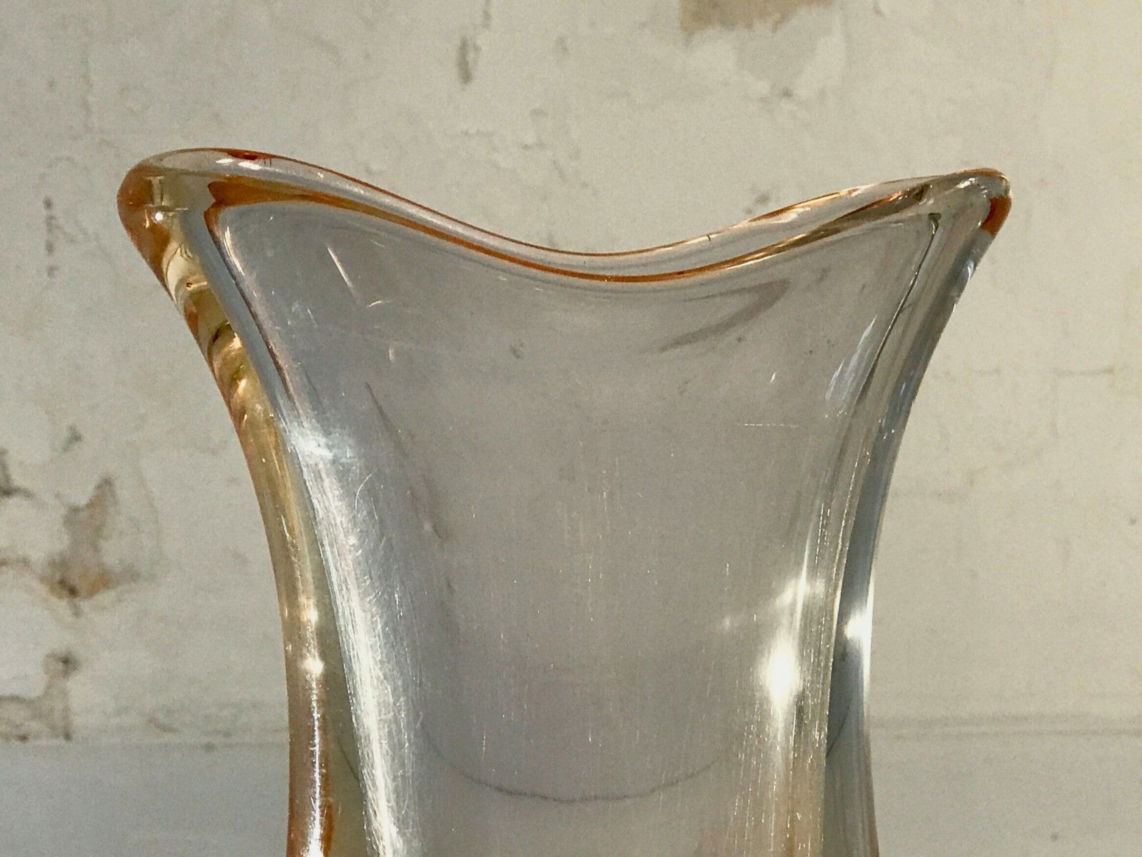 1970 Sevres Glass Sculpture Vase Free Form Modernist Memphis Murano Venini photo vintage