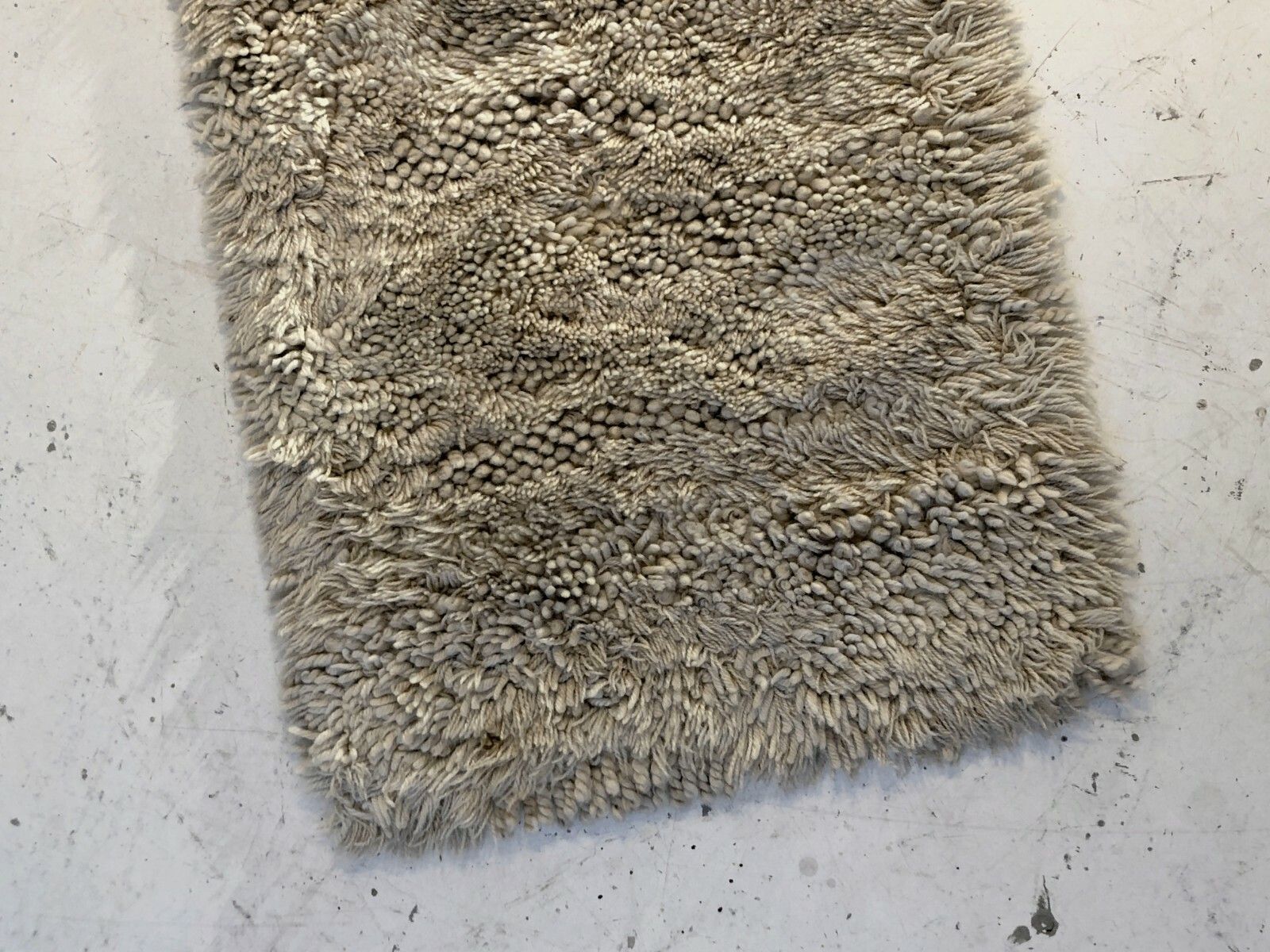 1970 Small Modernist Wool Tapestry Rug Folk Art Shabby Chic photo vinterior