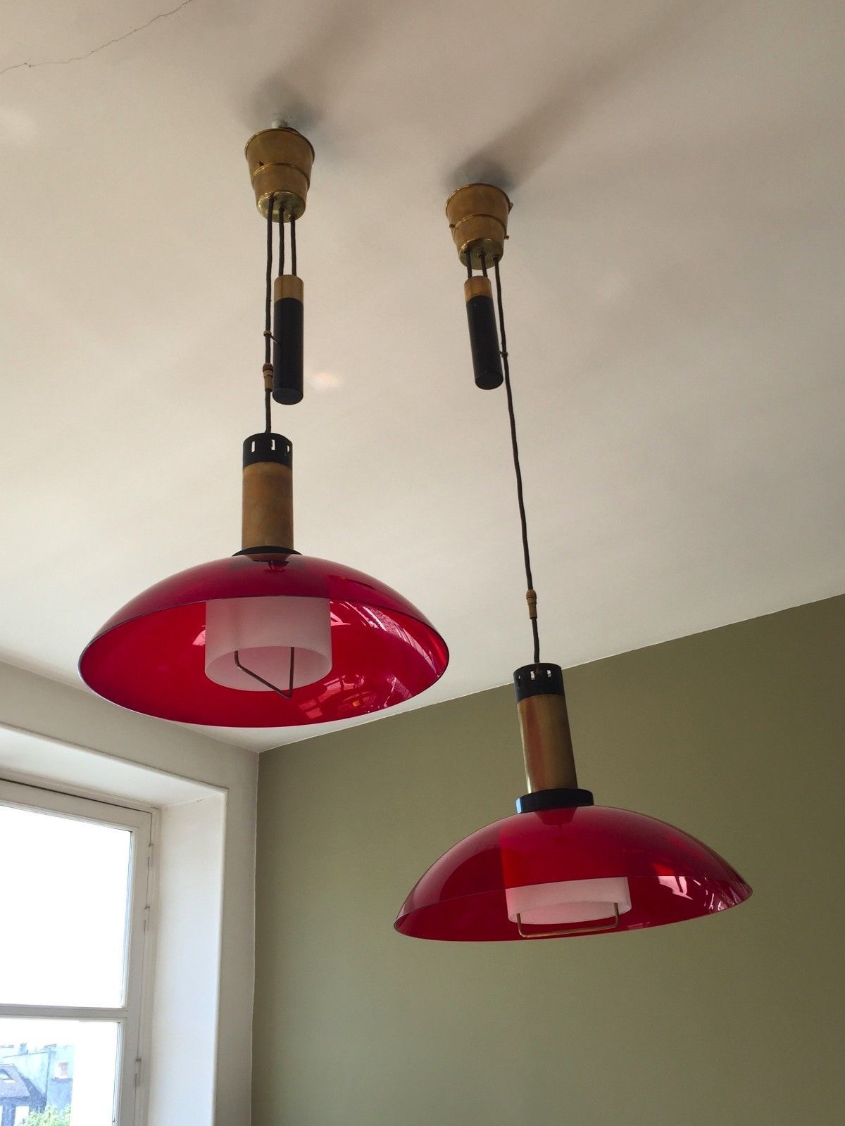 1950 Stilux 2 Suspension Chandeliers Modernist Bauhaus Constructivist Form Free photo furniture