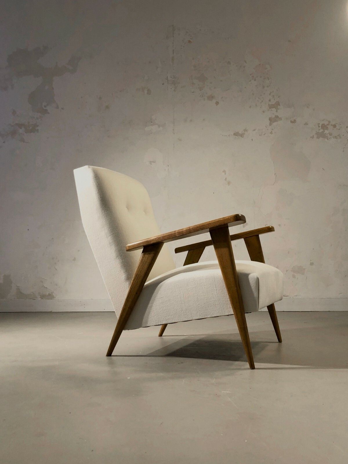 1950 Modernist Chair Reconstruction Free Form Motte Guariche Caillette photo for sale